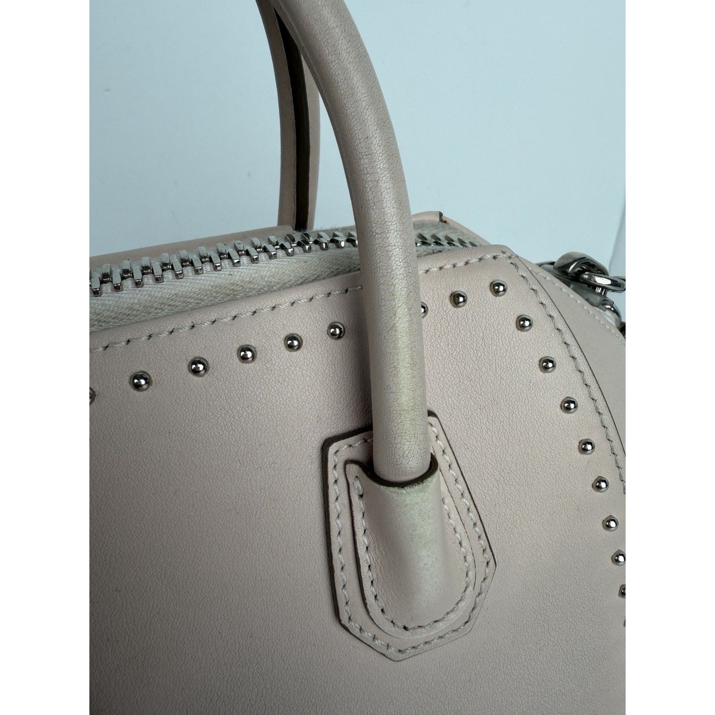 Givenchy Mini Studded Antigona Bag in Nude Pink Color Calfskin Leather S-06