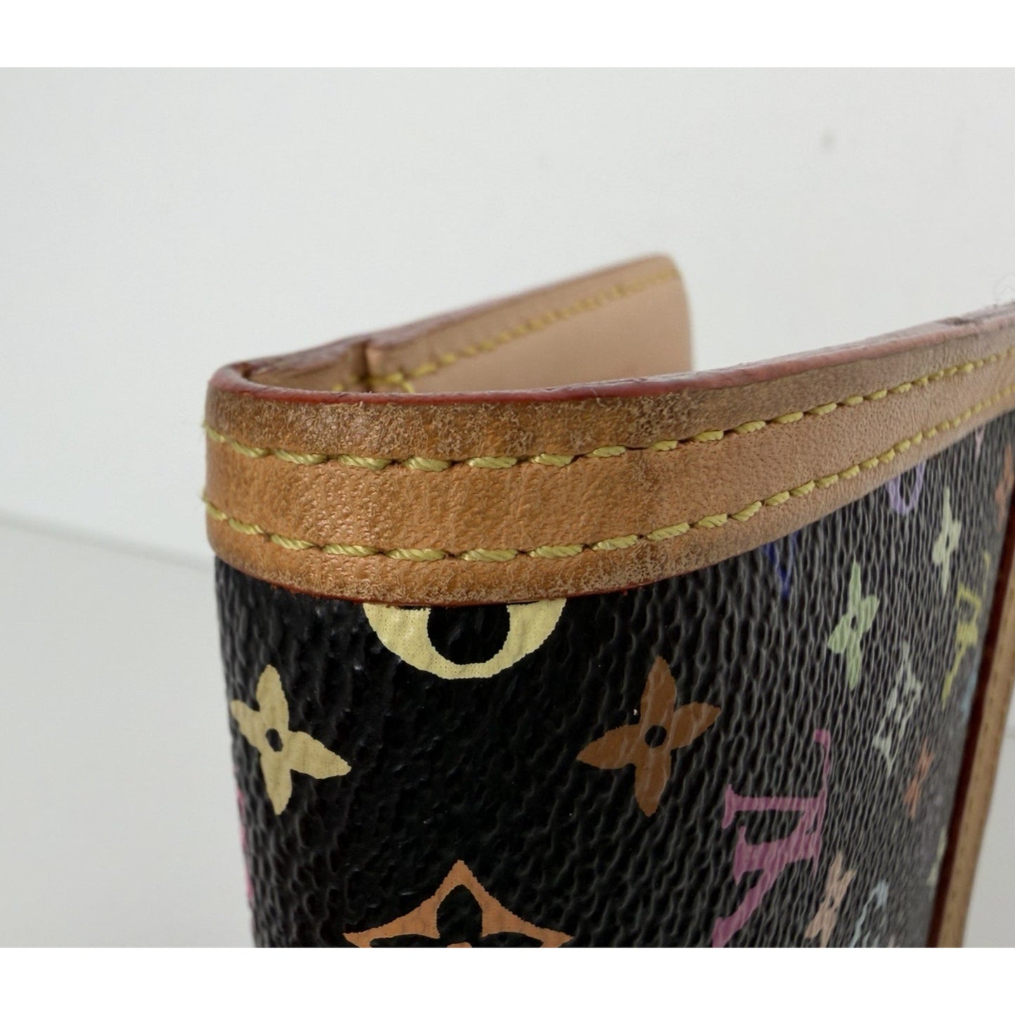 Louis Vuitton Monogram Multicolor French Purse Wallet in Black Canvas 2007