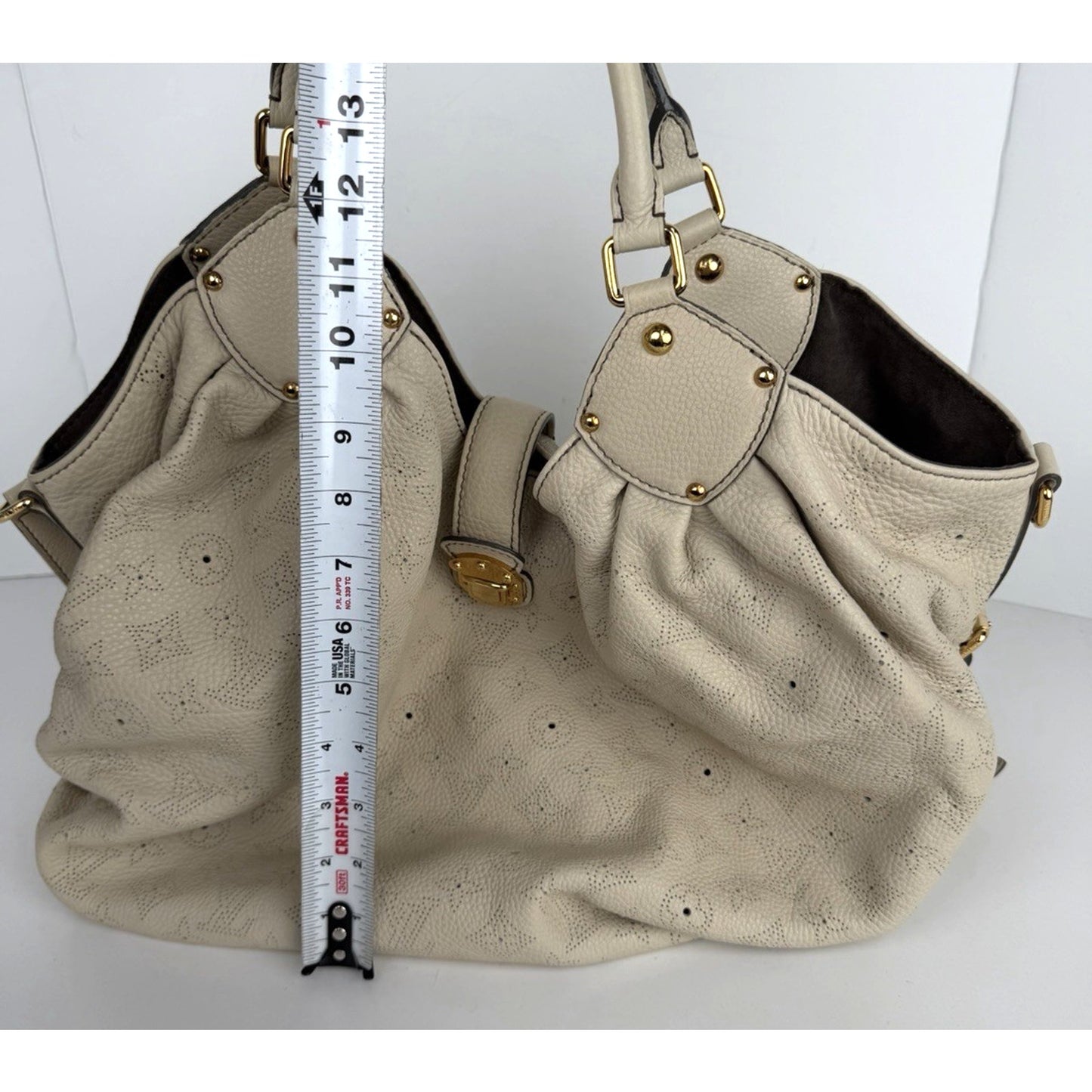 Louis Vuitton Mahina Hobo XL Bag in Ivory Calfskin Leather 2007 S