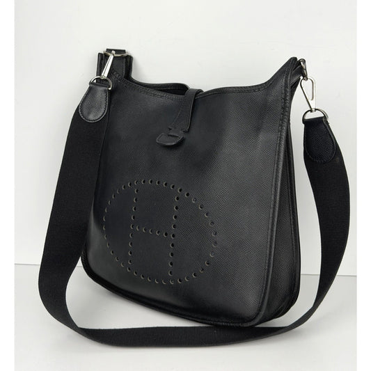 Hermes Evelyne III PM Crossbody Bag in Black Taurillon Clemence Leather 2005 U1