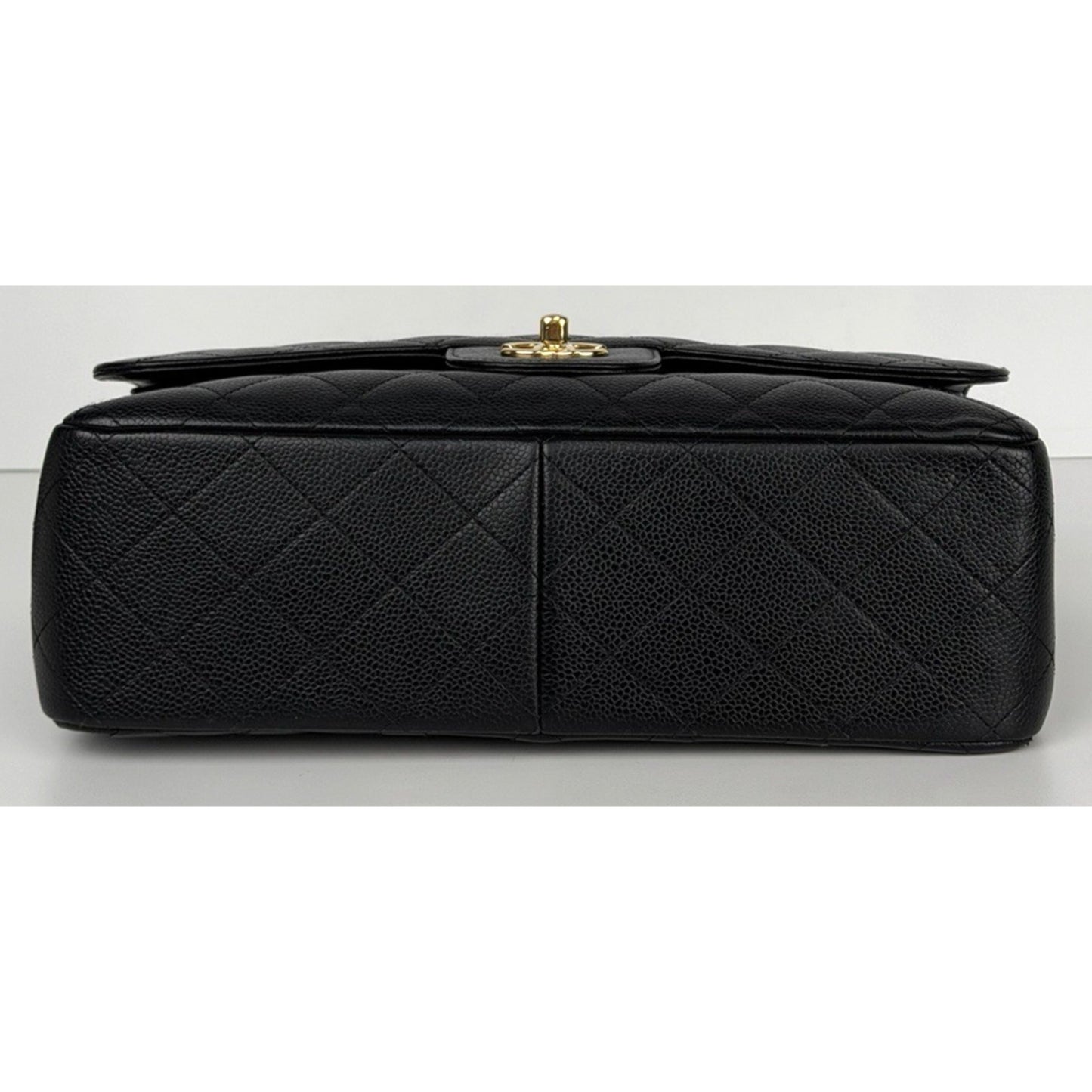 Chanel Classic Double Flap Bag Jumbo in Black Quilting Caviar Leather 2016 B5