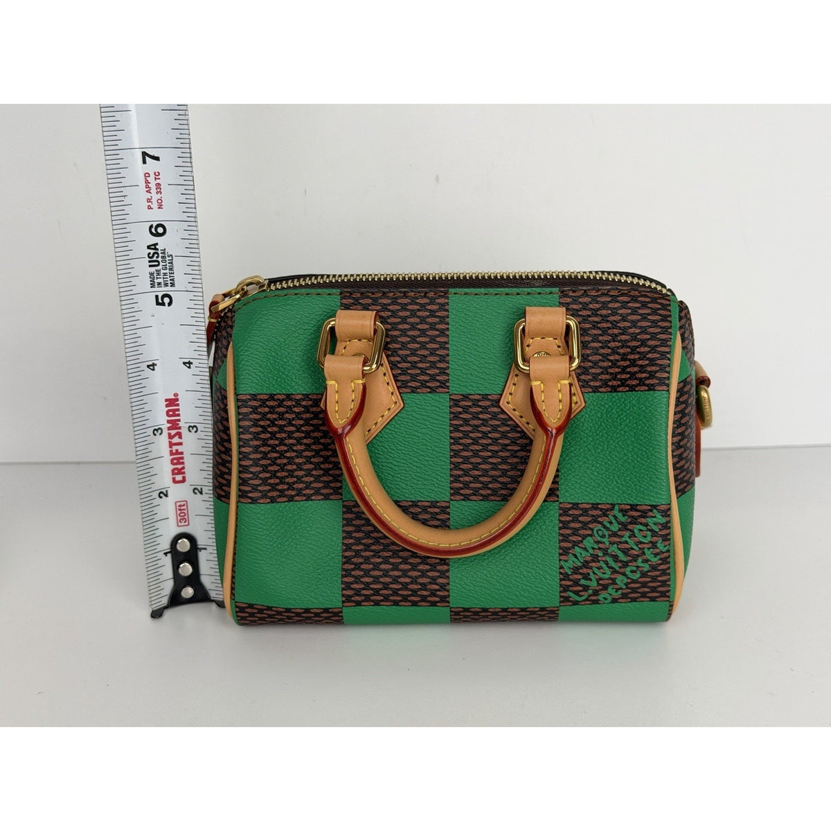 LAYAWAY: Louis Vuitton Nano Speedy Bandouliere in Damier Pop Green Canvas Microchipped B1 (Copy)