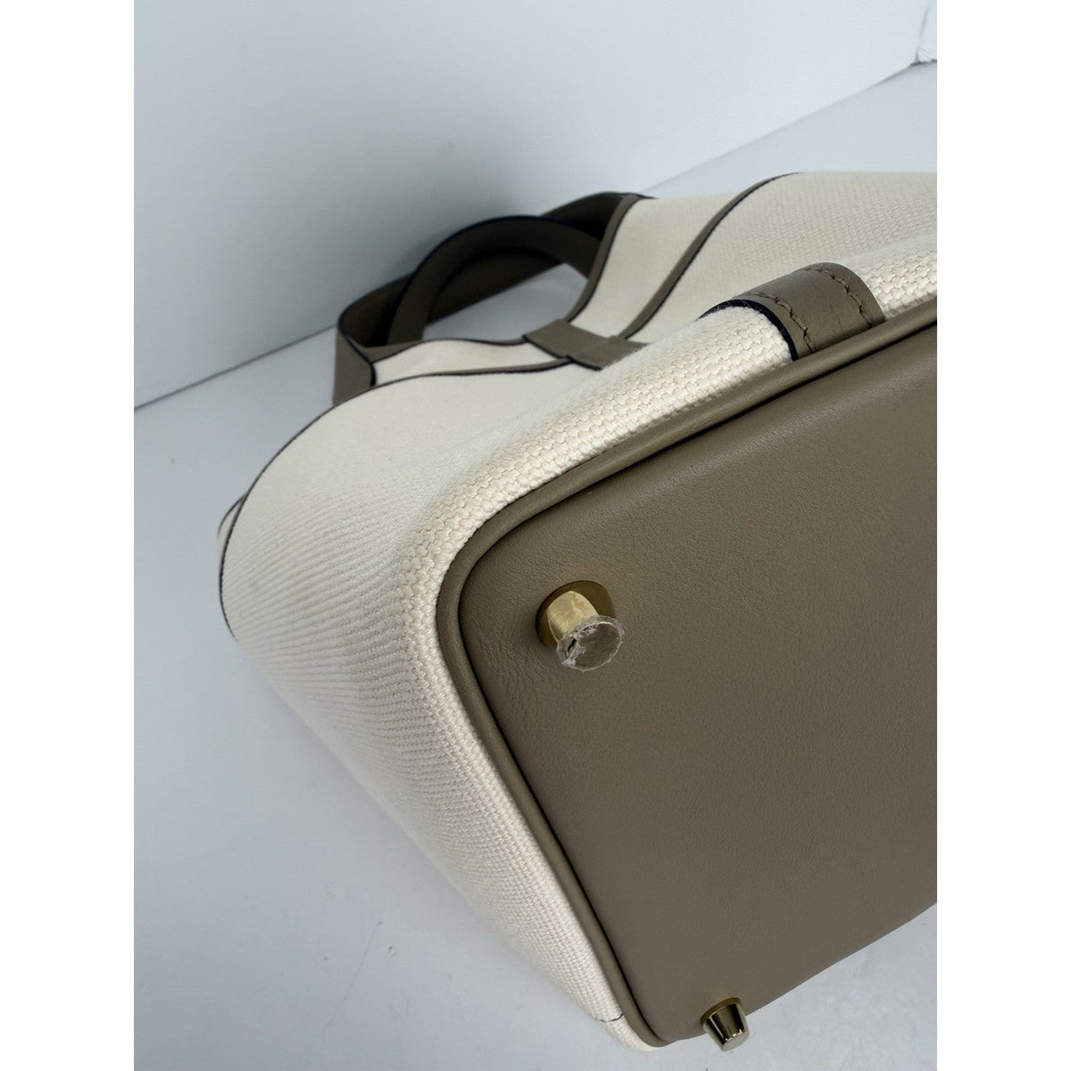 Hermes Picotin Lock 18 Cargo Top Handle Bag in Ecru Etoupe Canvas 2023 F4