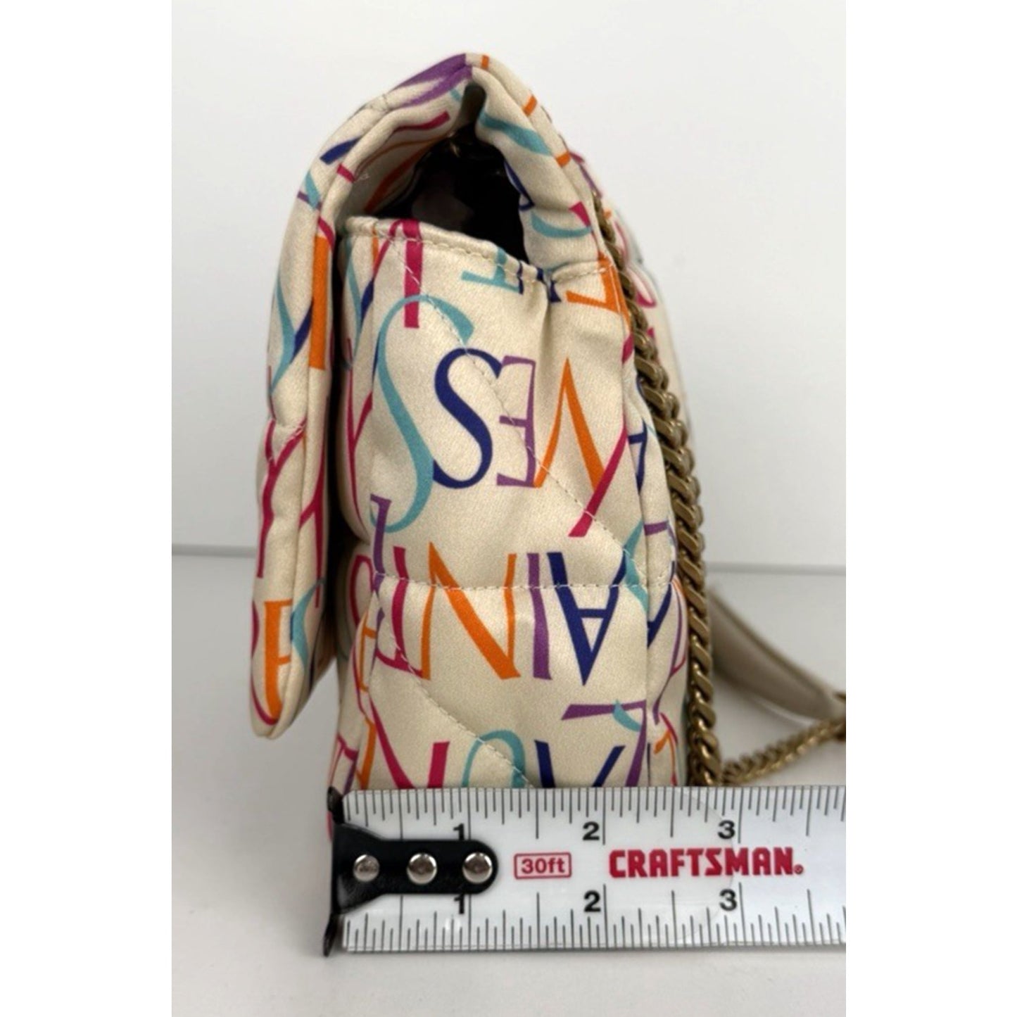 Saint Laurent Multicolor Satin Jamie Medium Bag with Leather Trim B-3