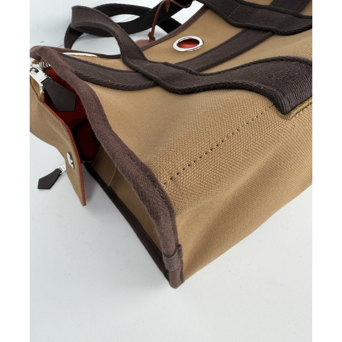 Hermes Toile Carrying Bag in Brown Breathable Canvas for Small Dogs 2022 E-4