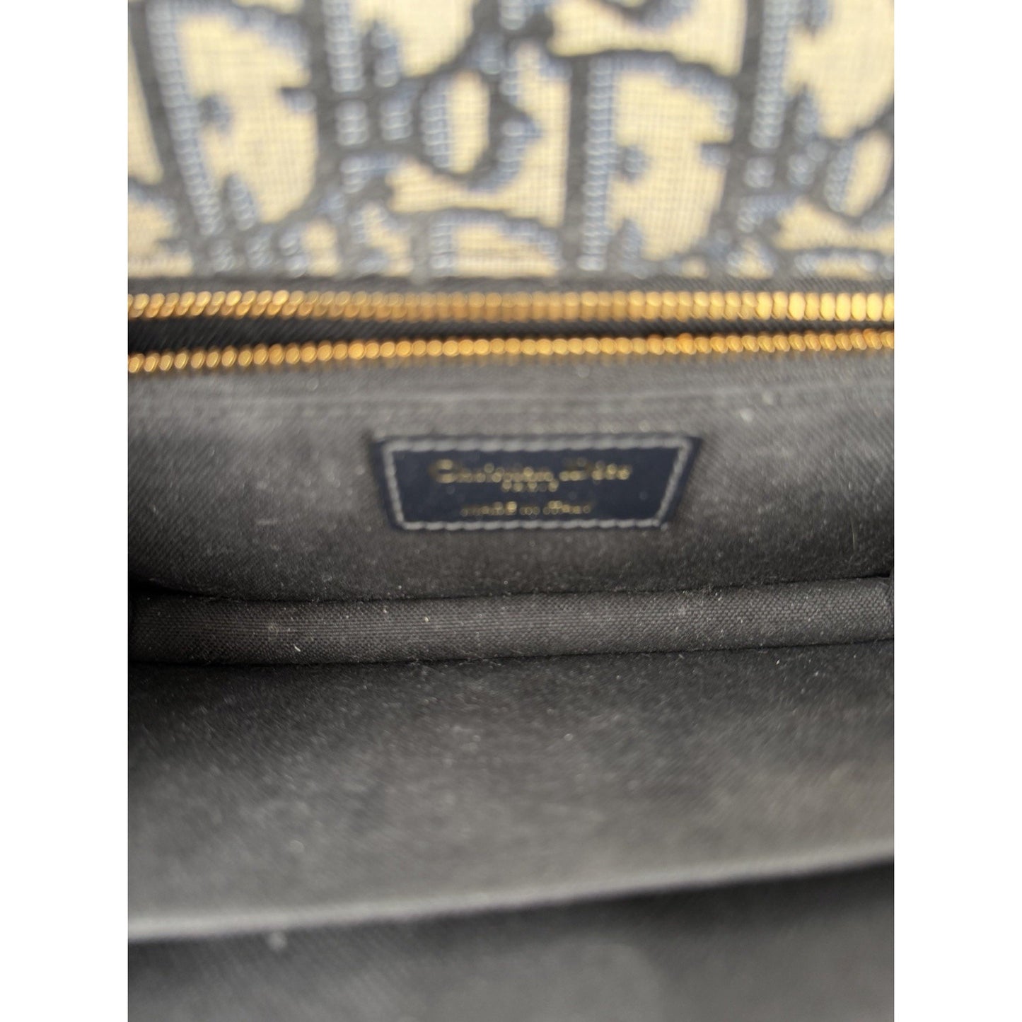 Dior 30 Montaigne Chain Bag Blue Oblique Jacquard & Gold-tone CD Clasp D8