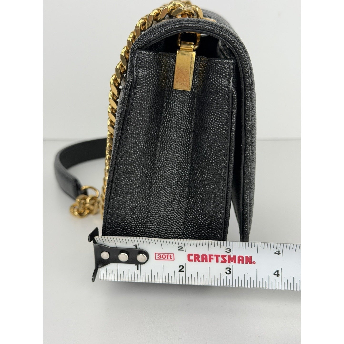 Saint Laurent Vicky Small Black Chain Quilted Bag S02
