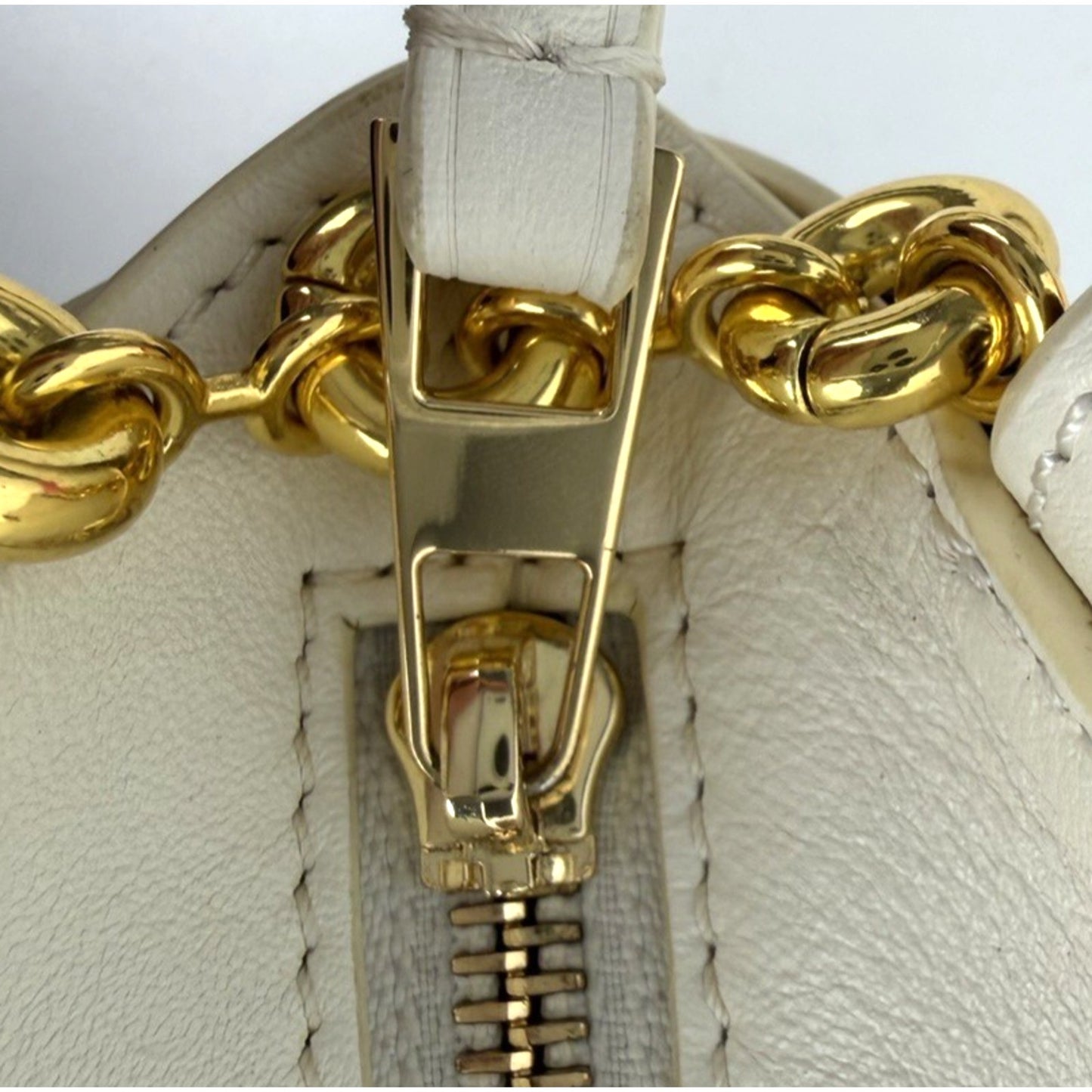 Loewe Paseo Small Bag in White Pleated Nappa Leather with Gold HW S-10