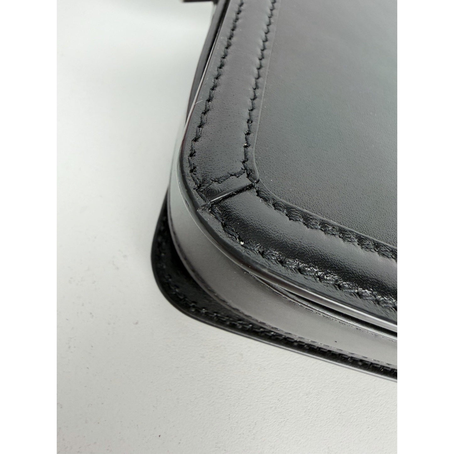 Saint Laurent Solferino Medium Satchel Box Calfskin Black w Silver Hardware C-4