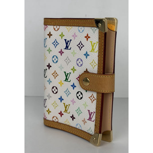 Louis Vuitton Monogram Multicolor Small Ring Agenda Cover in White 2007