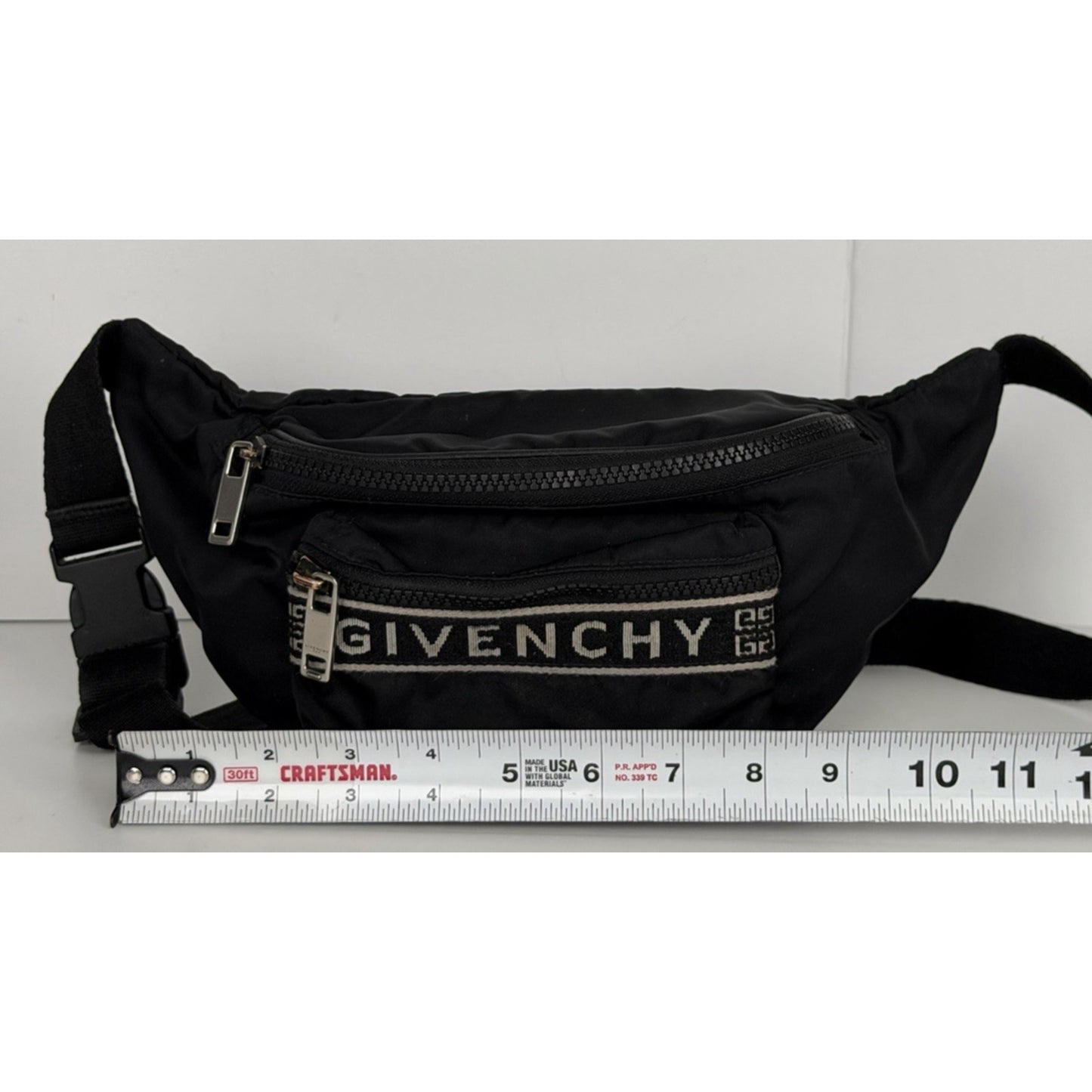 Givenchy Logo Jacquard Nylon Belt Bag in Black S06