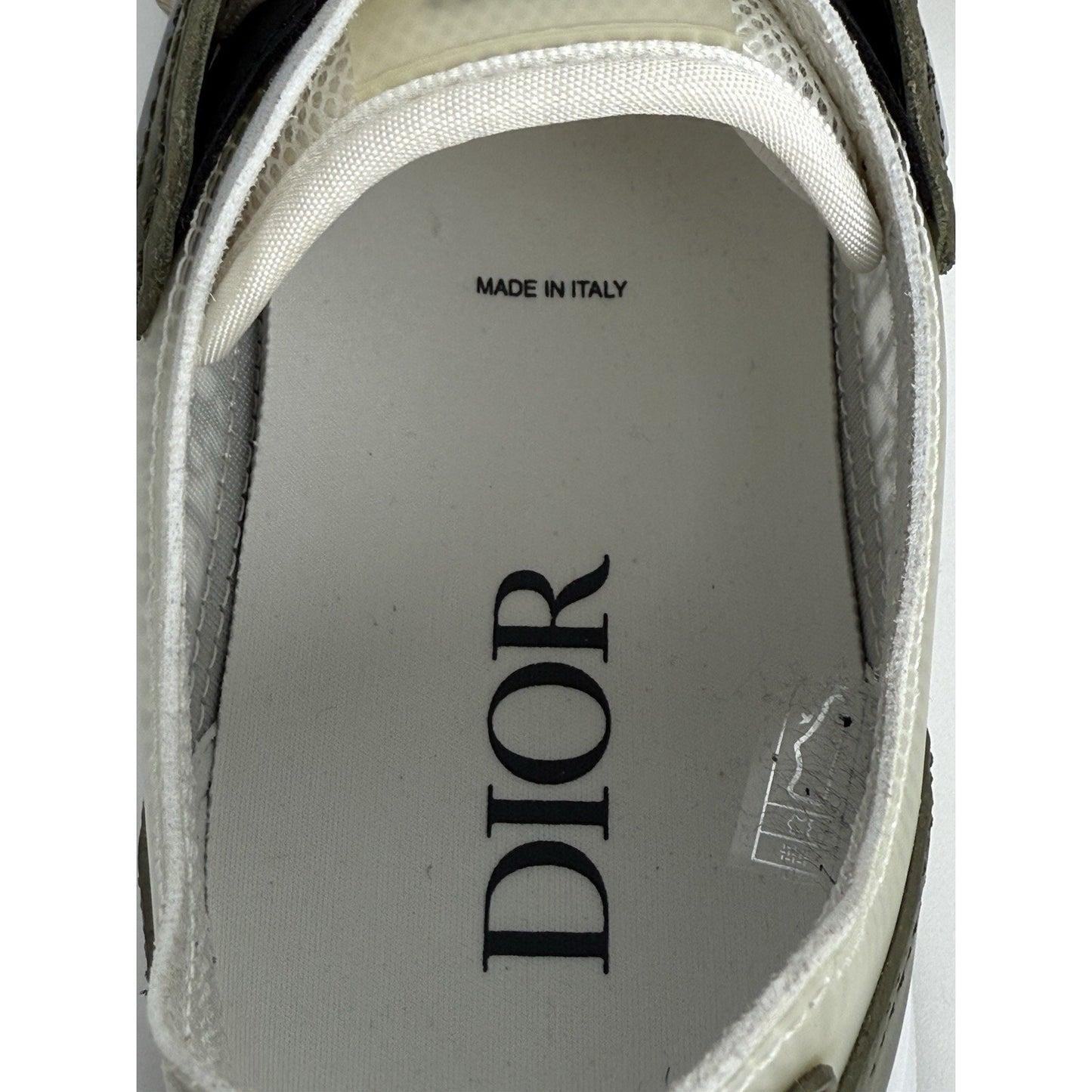Dior Men’s Sneakers with Green Leather Accents, Size 42