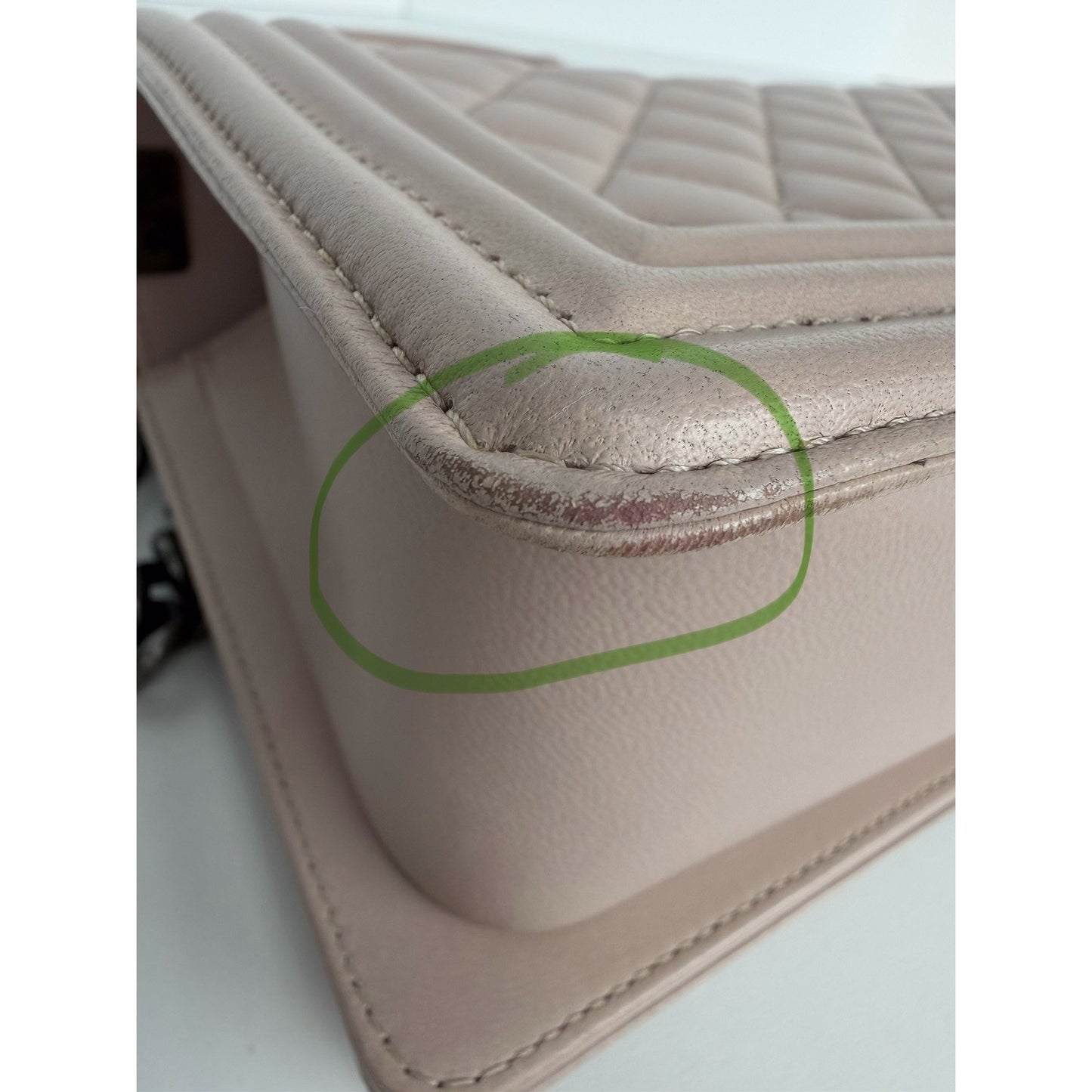 Chanel Medium Quilted Leather Boy Bag in Light Pink F1