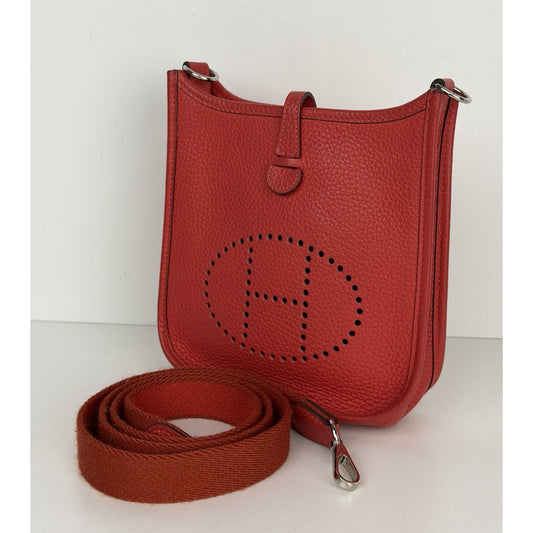 Hermes Evelyne TPM 16 Bag in Red Taurillon Clemence Leather 2015 C1