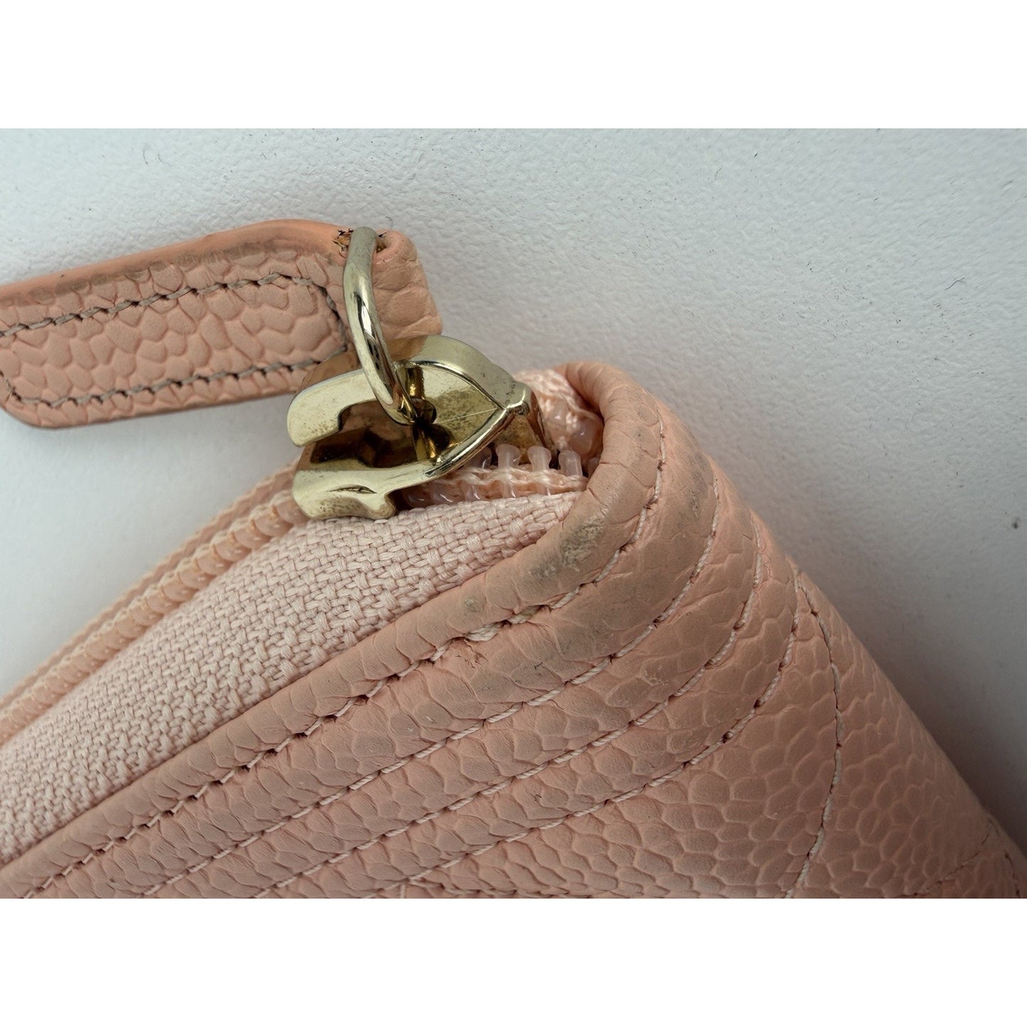 Chanel Boy Zip Around Wallet Pink Caviar Leather & Gold-tone Hardware 2019 K2