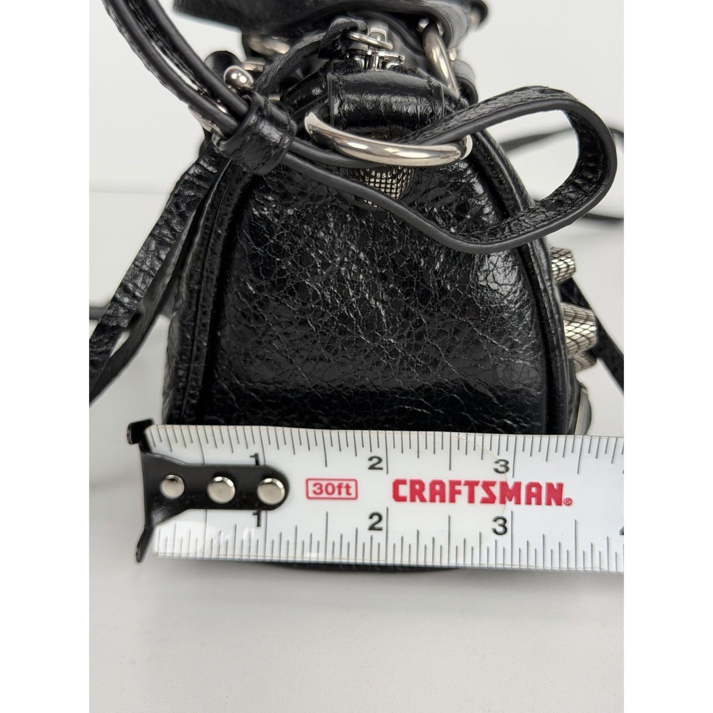 Balenciaga Neo Cagole Nano Duffle Bag in Black Leather Crinkled Finish D5