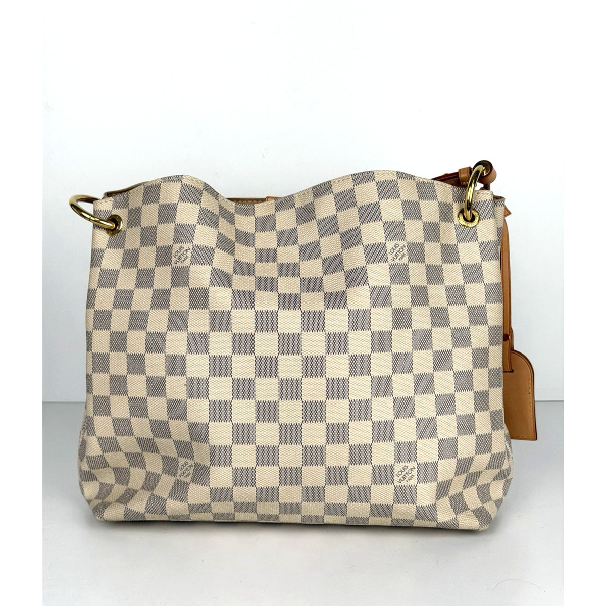 Louis Vuitton Graceful PM Tote Shoulder Bag in Damier Azur Coated Canvas 2018 S