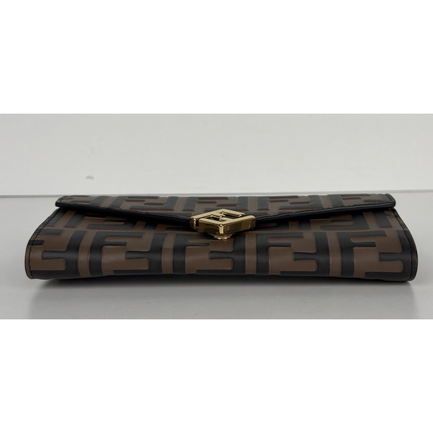 Fendi FF Diamonds Wallet on Chain Bag in Brown Leather Gold HW S08