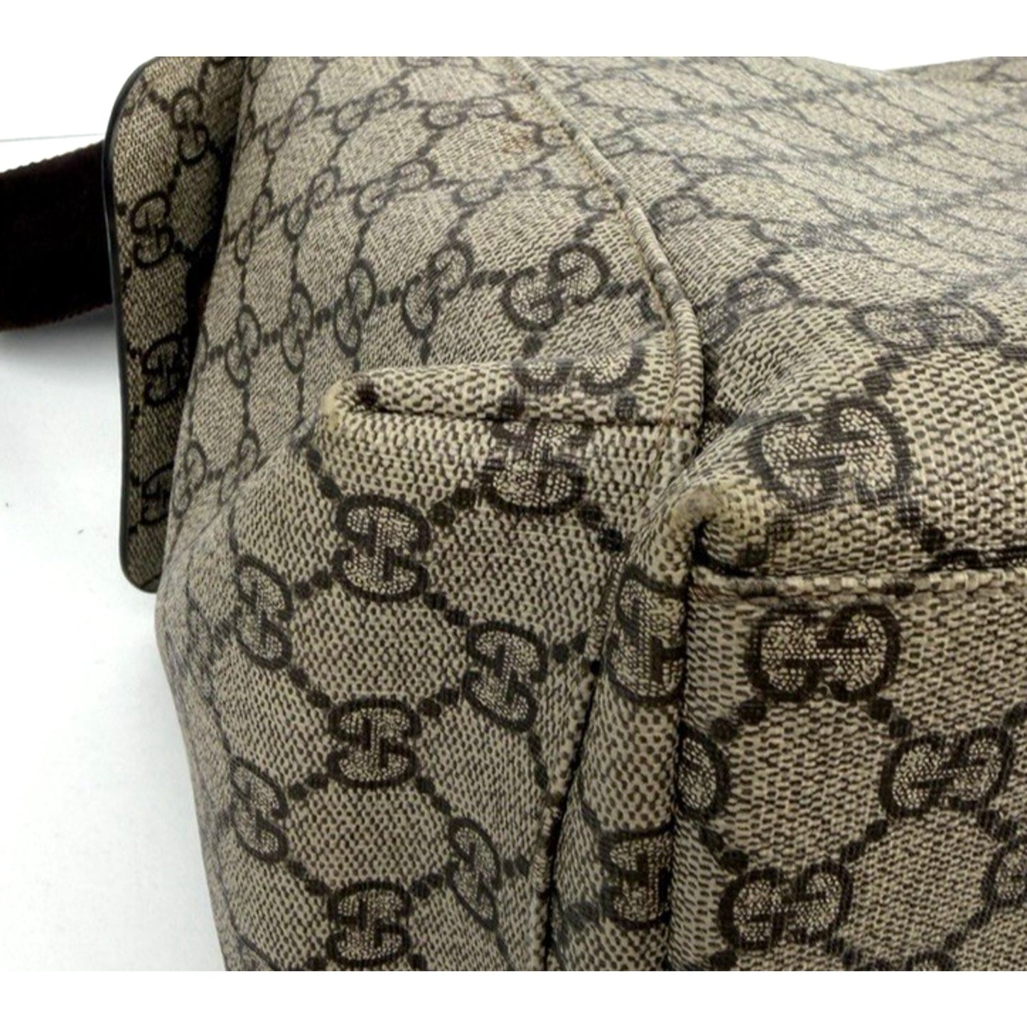 Gucci GG Supreme Diaper Messenger Bag Large in Brown Coated Canvas S