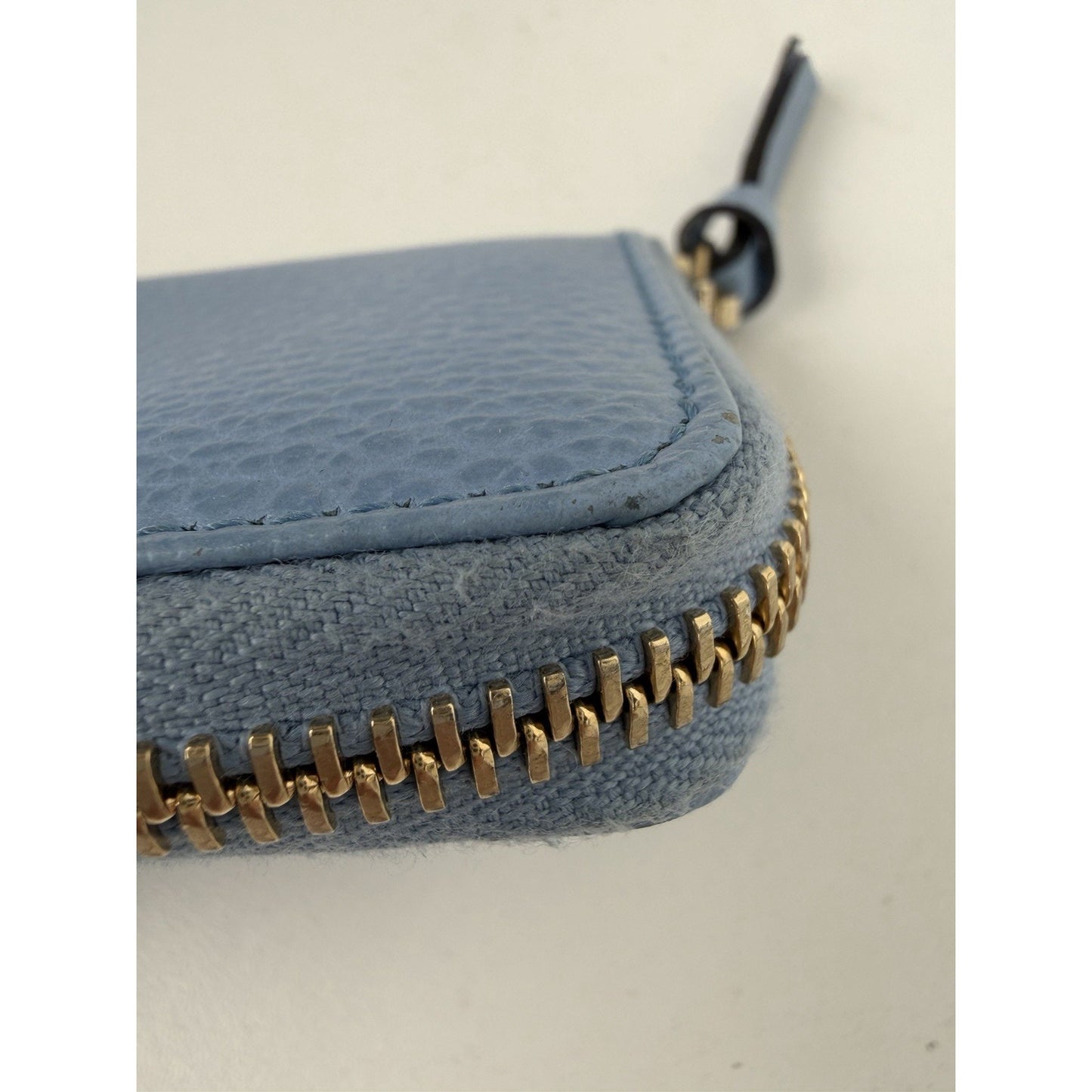 Gucci Continental Wallet Swing Compact Calfskin Leather in Light Blue K1