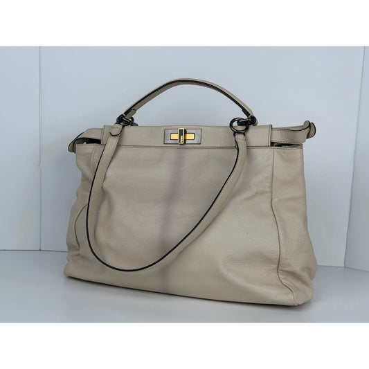 Fendi Peekaboo Bag in Light Beige Calf Leather S01