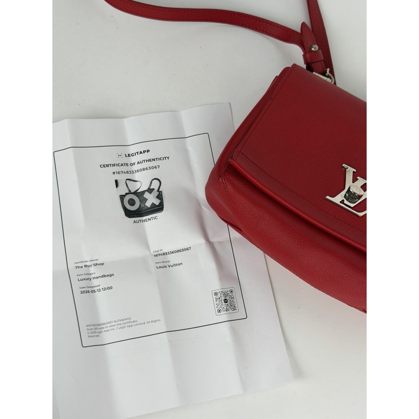 Louis Vuitton Lockme II Chain Crossbody Bag BB in Red Calfskin Leather 2016 S13