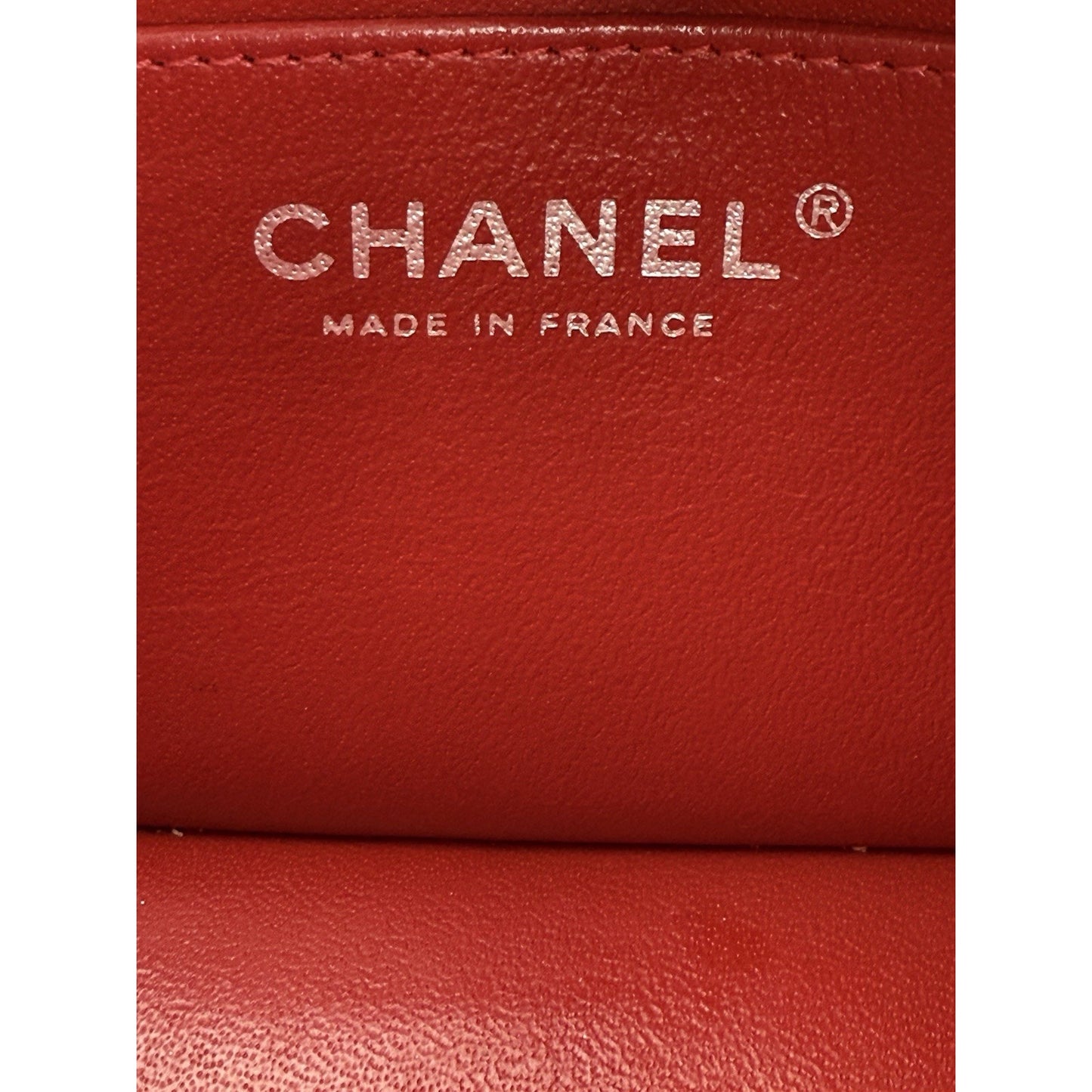 CHANEL CC Mini Classic 20 Chain Shoulder Bag Quilted Lambskin Red Leather