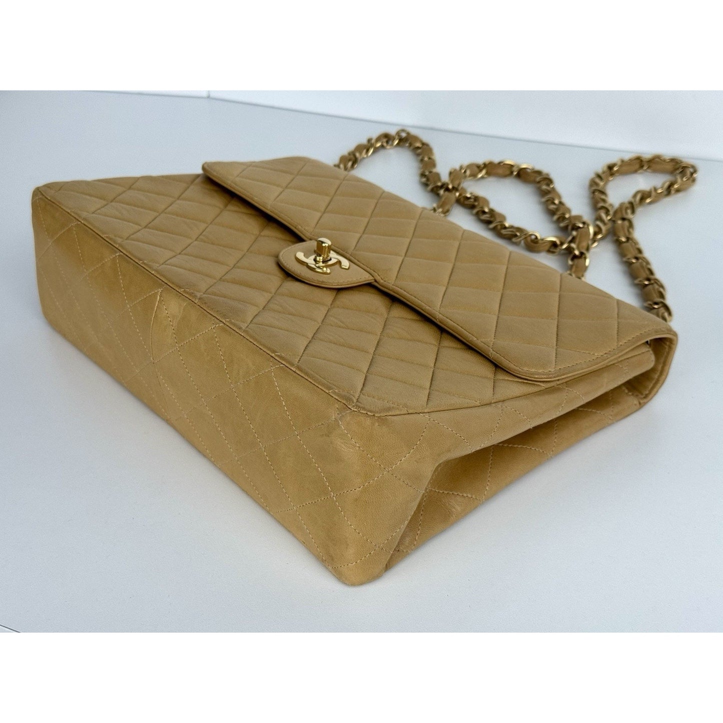 Chanel Classic Flap Bag in Caramel Quilted Lambskin Leather (2002-2003) D-8