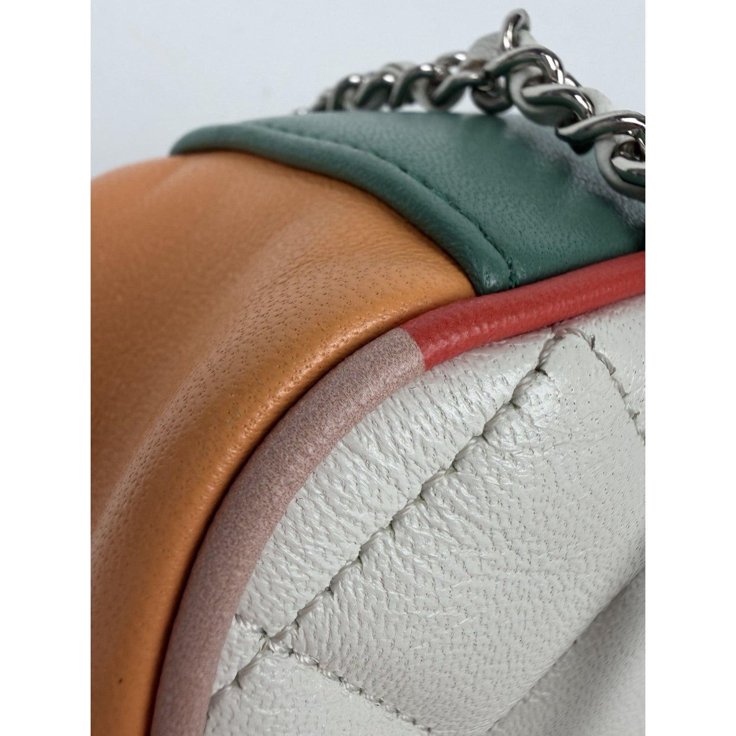 Chanel Paris-Cuba Color Camera Bag Quilted White Leather&Colorful Border 2017 D8