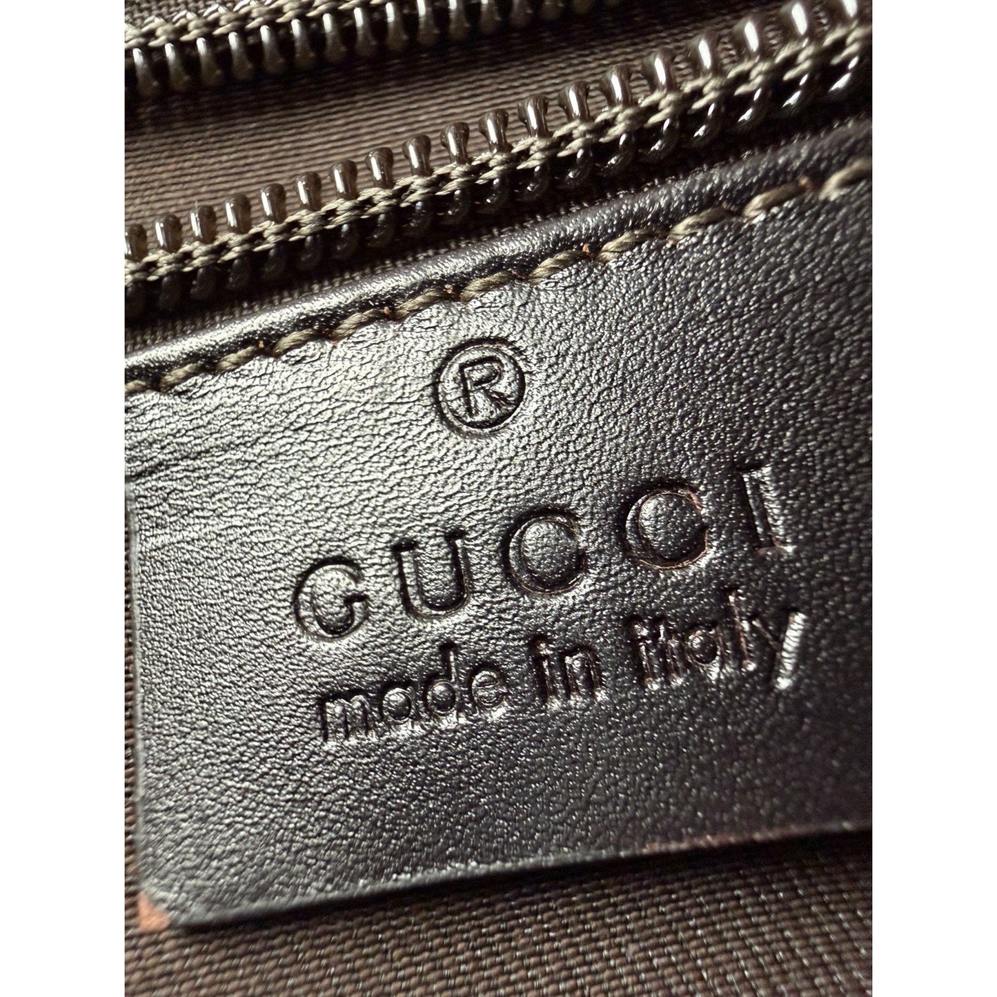 GUCCI Guccissima GG Unisex Brown Leather Briefcase Large S