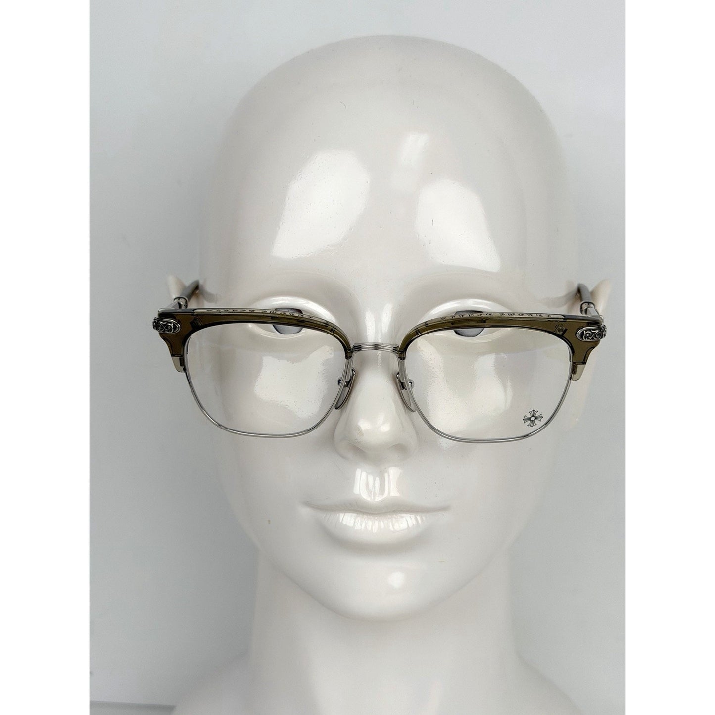 Chrome Hearts Vertical Smile 2 Square Eyeglasses Silver-Tone Metal