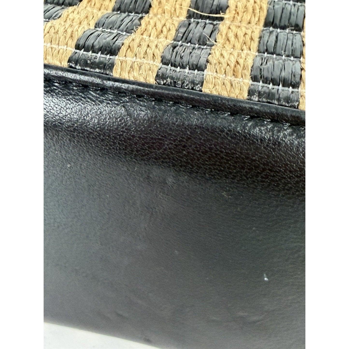 Chanel Classic Vanity Case with Chain Striped Raffia and Jute Small