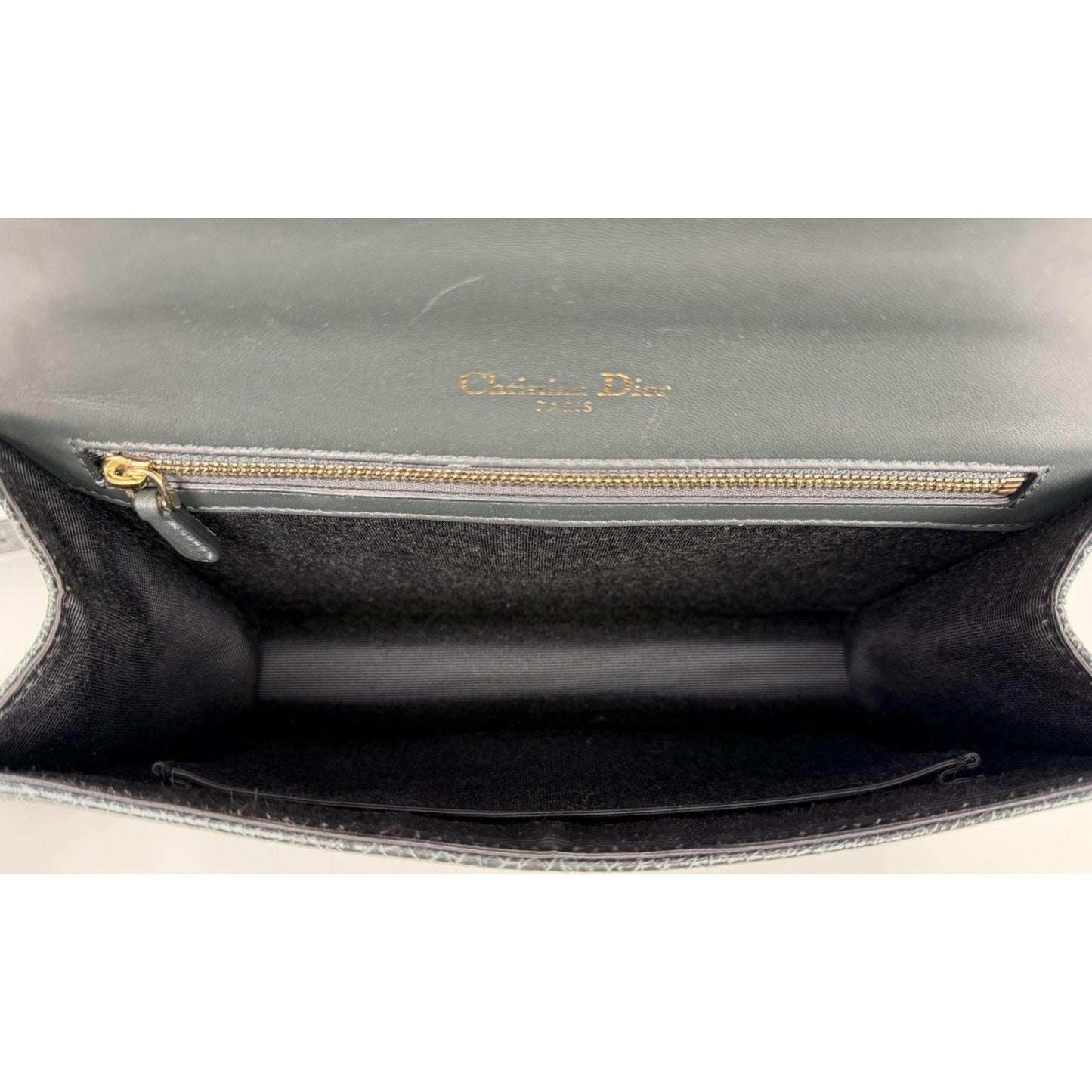 Christian Dior Diorama Medium Flap Bag Crackled Deerskin Leather S05