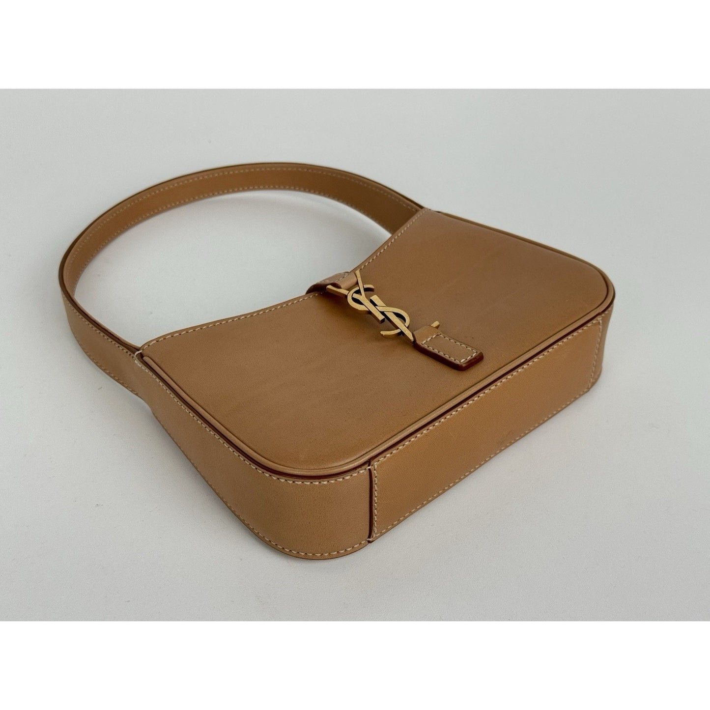 Saint Laurent Le 5 A 7 Brown Leather Top Handle Bag (2)