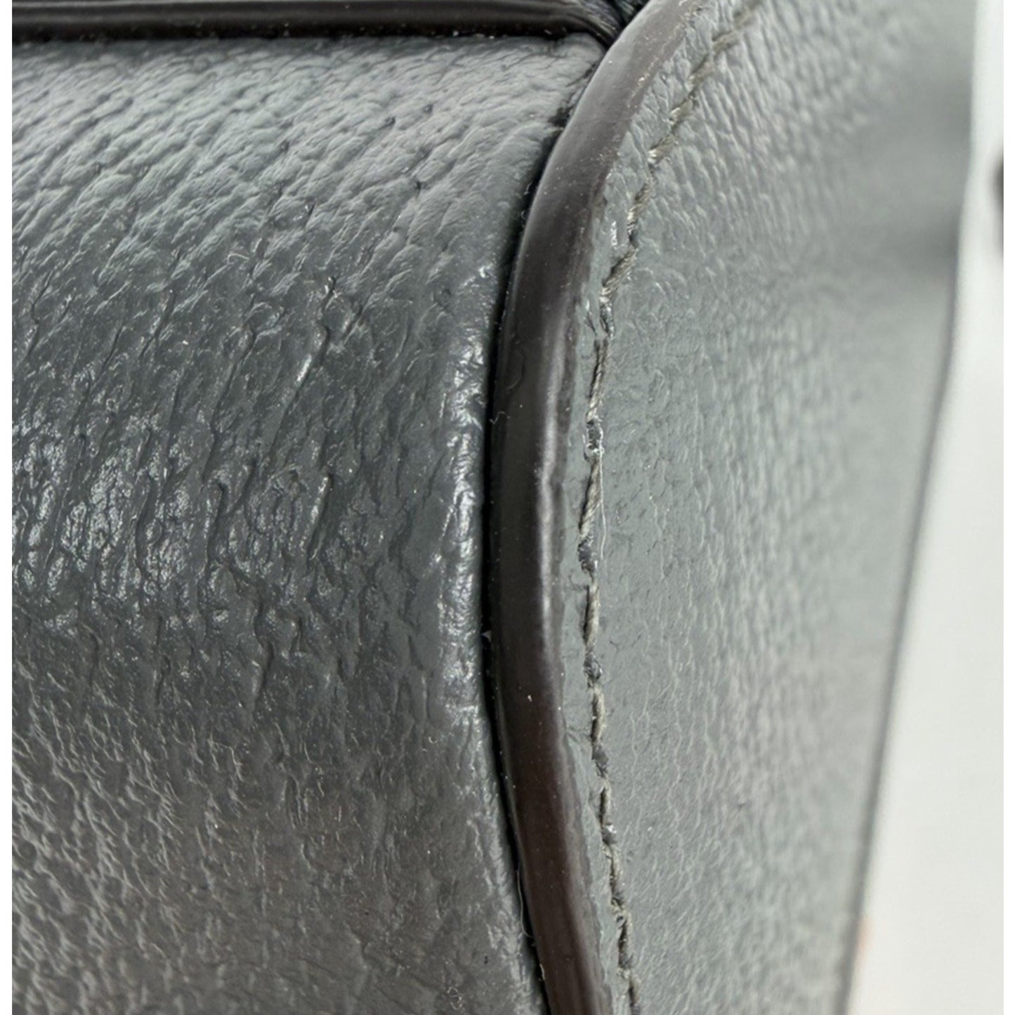 Gucci GG Supreme Interlocking G Shoulder Bag Grey Canvas&Black Leather Trim S17