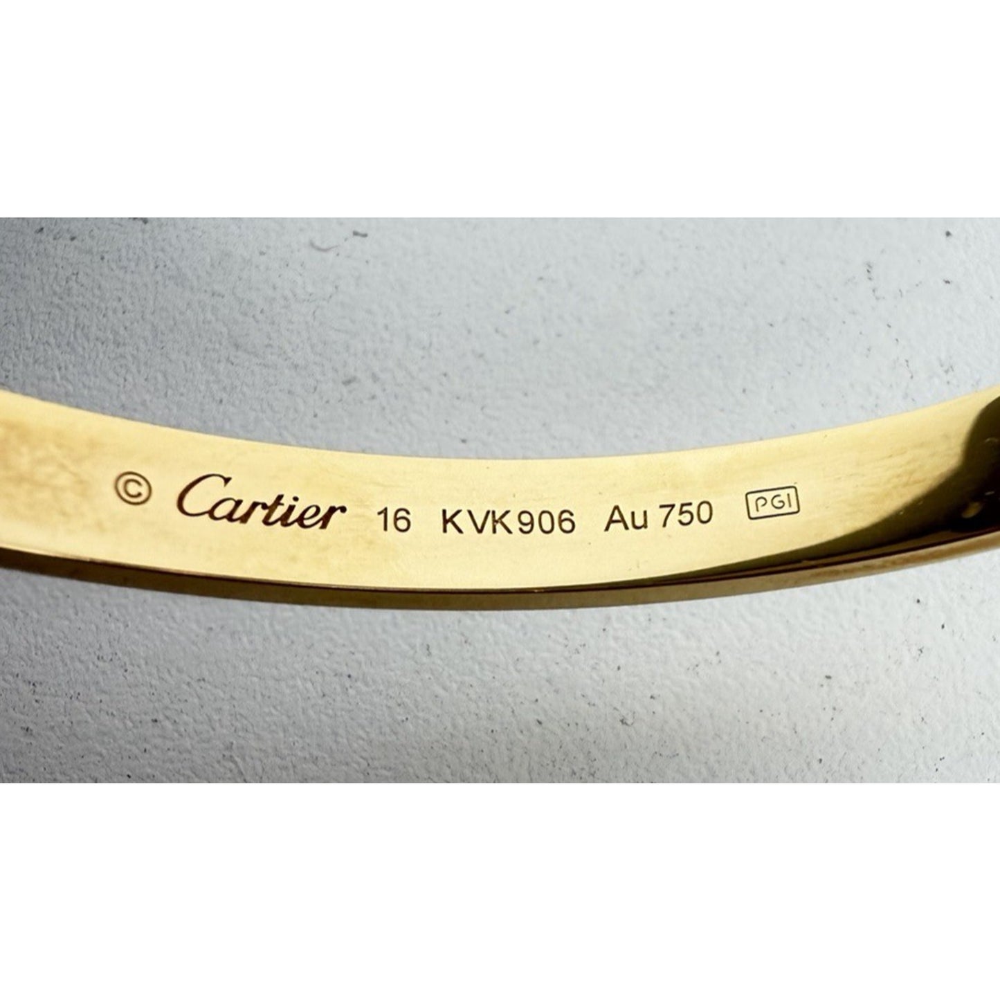 Cartier Love Bracelet Classic Model in 18k Yellow Gold Size 16