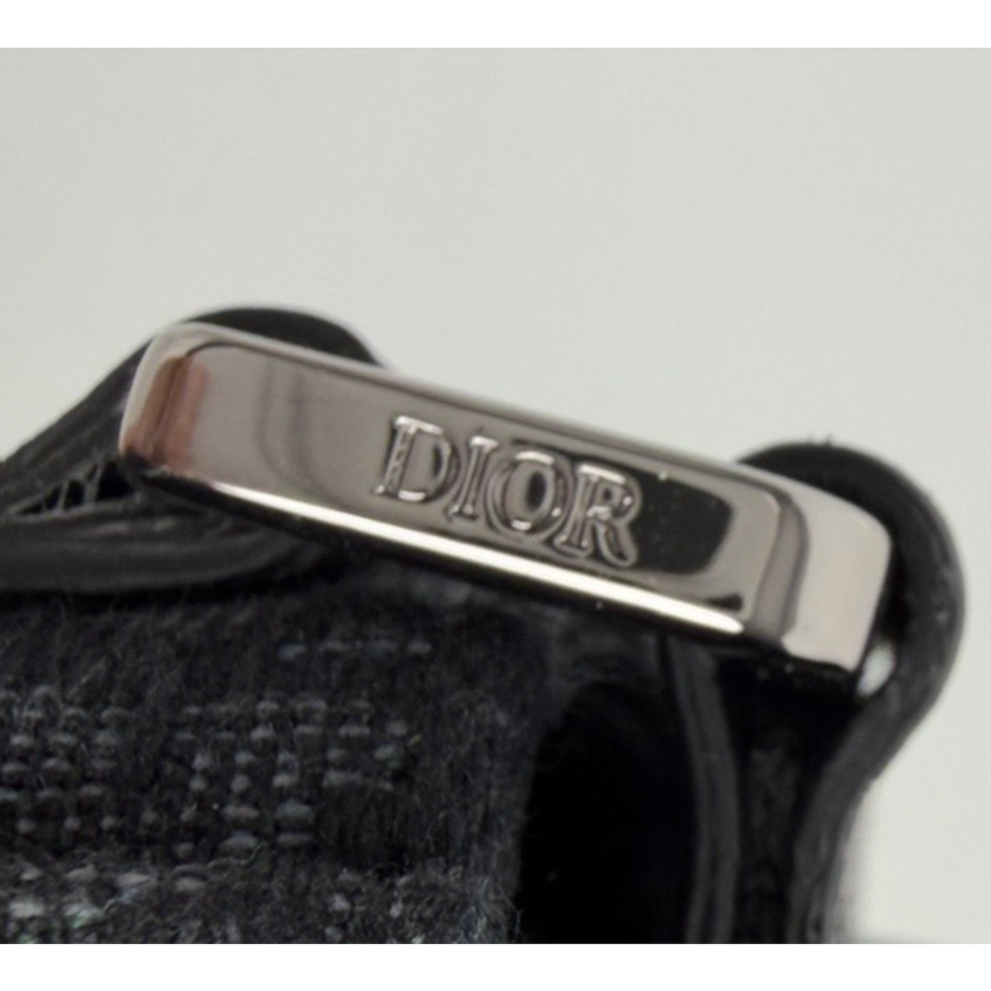 Christian Dior Saddle Messenger Small Bag in Black Jacquard with Leather Trim D9
