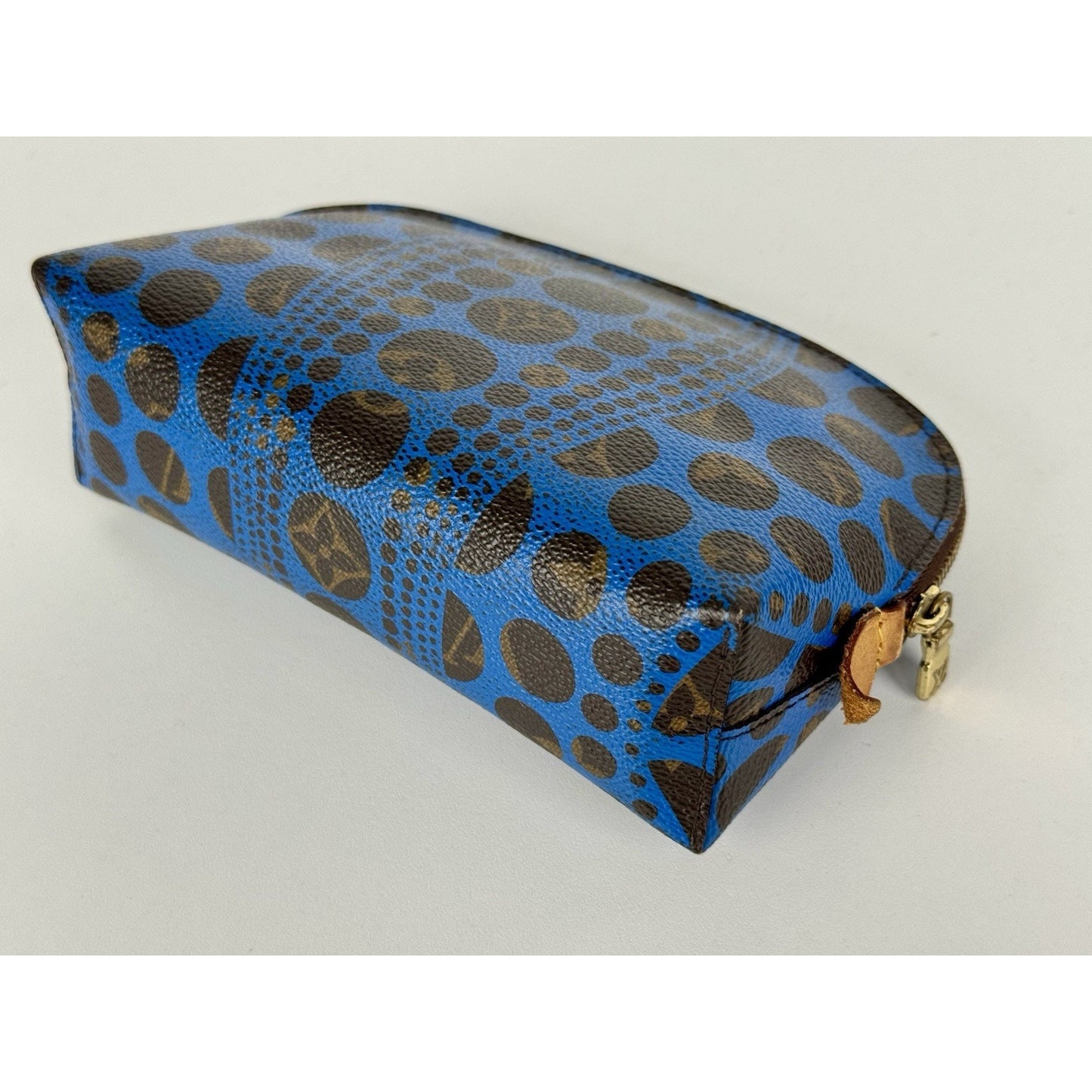 Louis Vuitton Yayoi Kusama Pumpkin Dots Cosmetic Pouch Blue Canvas C-7
