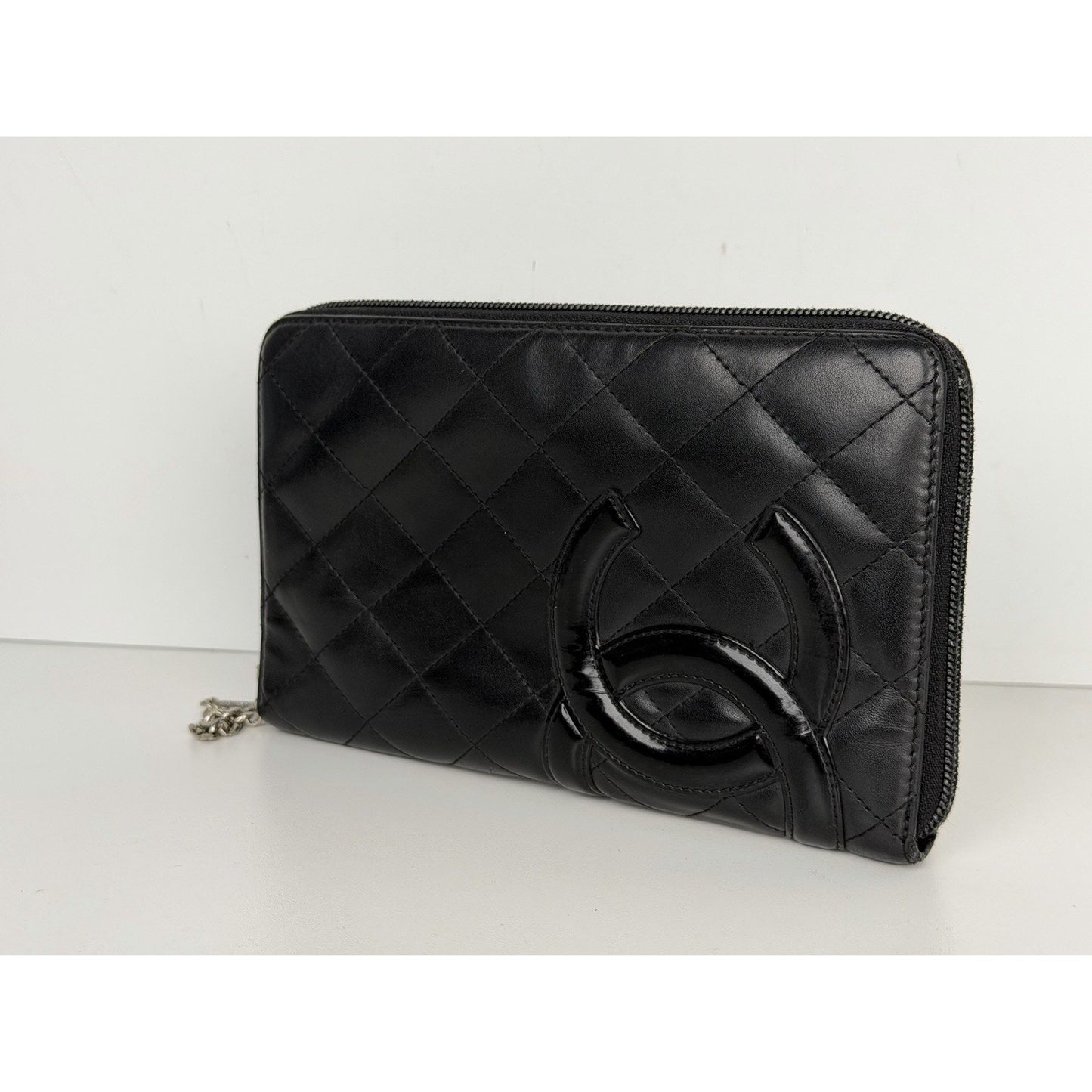 Chanel Cambon Ligne Organizer Wallet in Black Quilted Leather 2008-2009