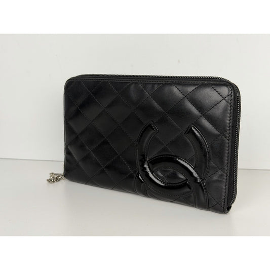 Chanel Cambon Ligne Organizer Wallet in Black Quilted Leather 2008-2009
