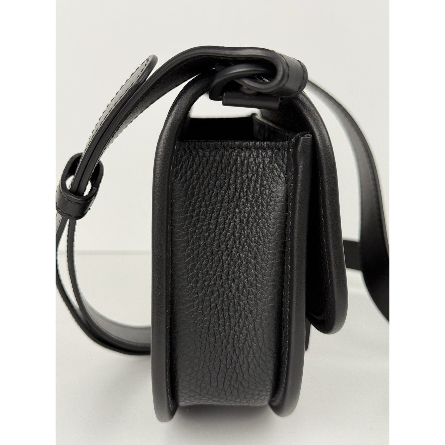 CHRISTIAN DIOR Gallop Flap Black Leather [Mini] Messenger Bag