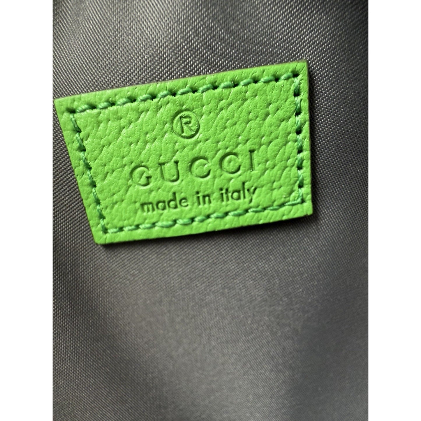 Gucci GG Jersey Nylon and Rubber Belt Bag in Red/Grey/Neon S19