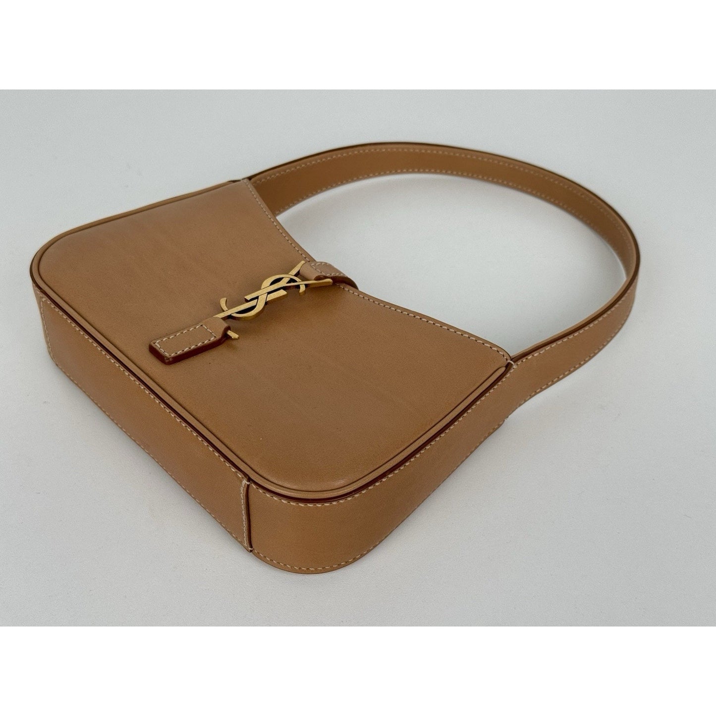 Saint Laurent Le 5 A 7 Brown Leather Top Handle Bag (2)