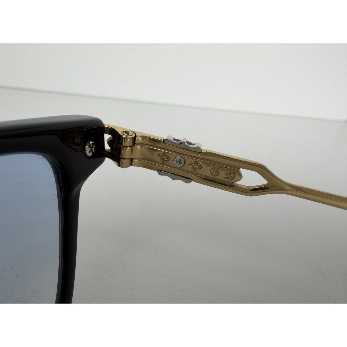 Chrome Hearts Eyeglasses Frame Titanium IP CH5605 Black&Gold K1