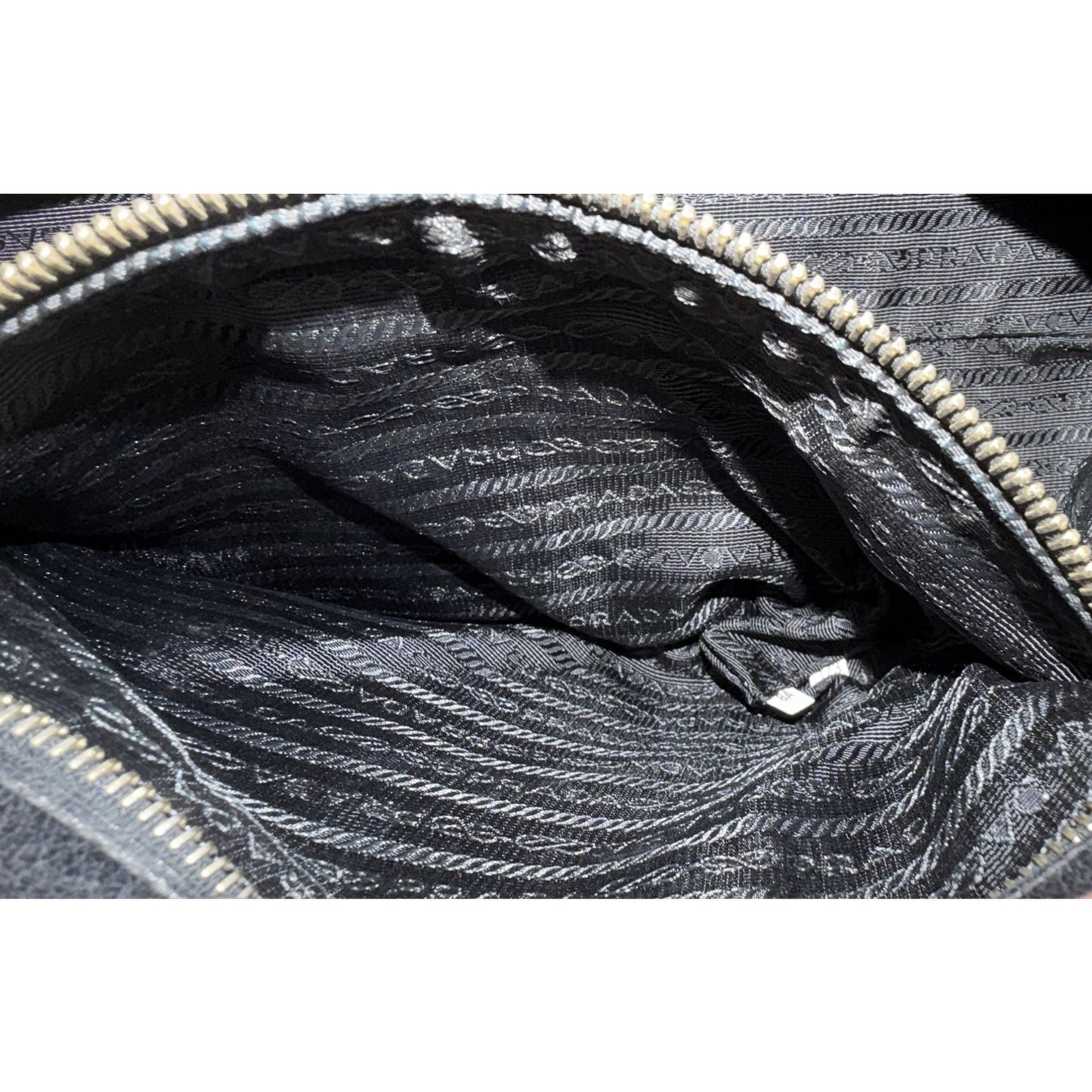 Prada Shopping Satchel Bag Medium Black Vitello Crinkled Leather Gold Hardware S