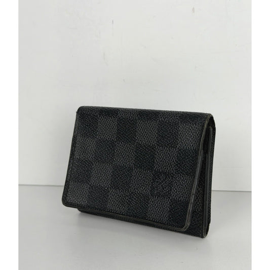 Louis Vuitton Envelope Business Card Holder in Damier Graphite Canvas 2017