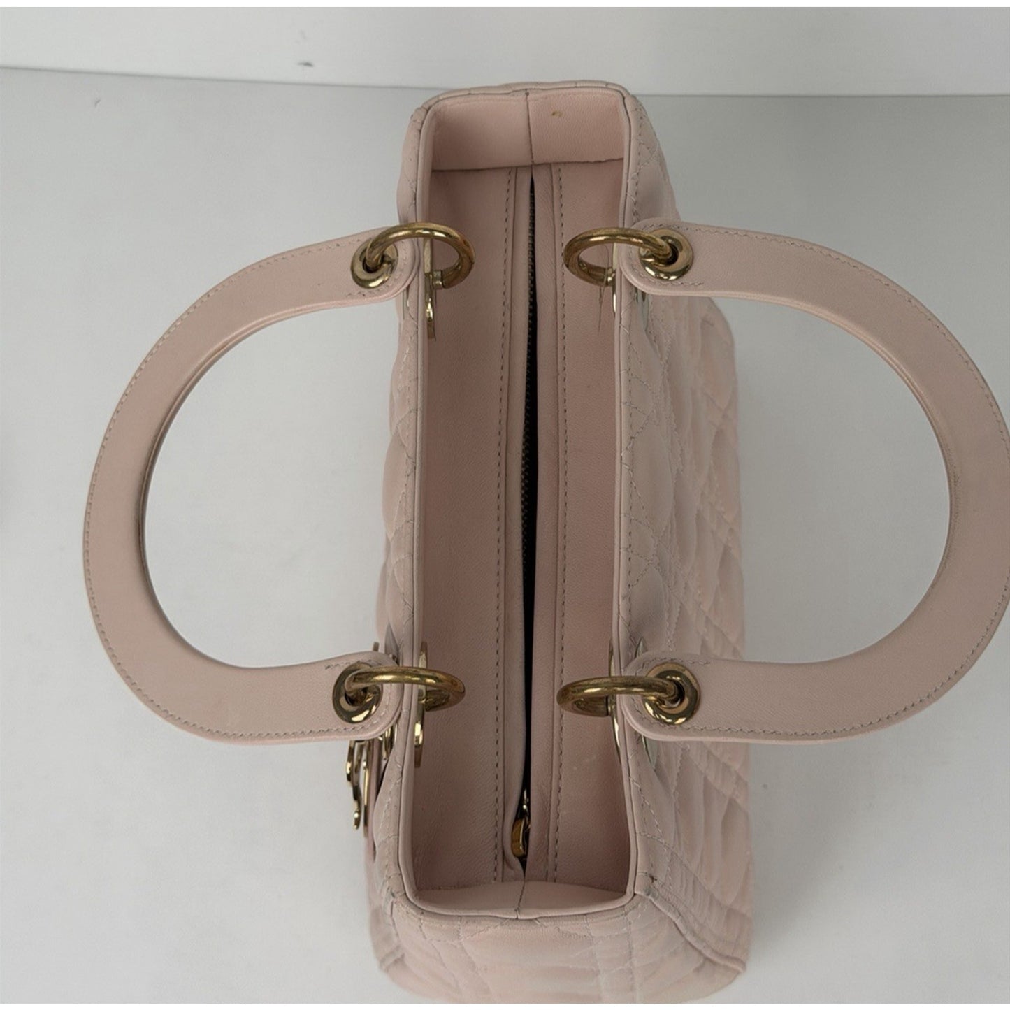 Dior Lady Dior Bag Medium in a Powder Pink Cannage Lambskin Leather 2016 U2