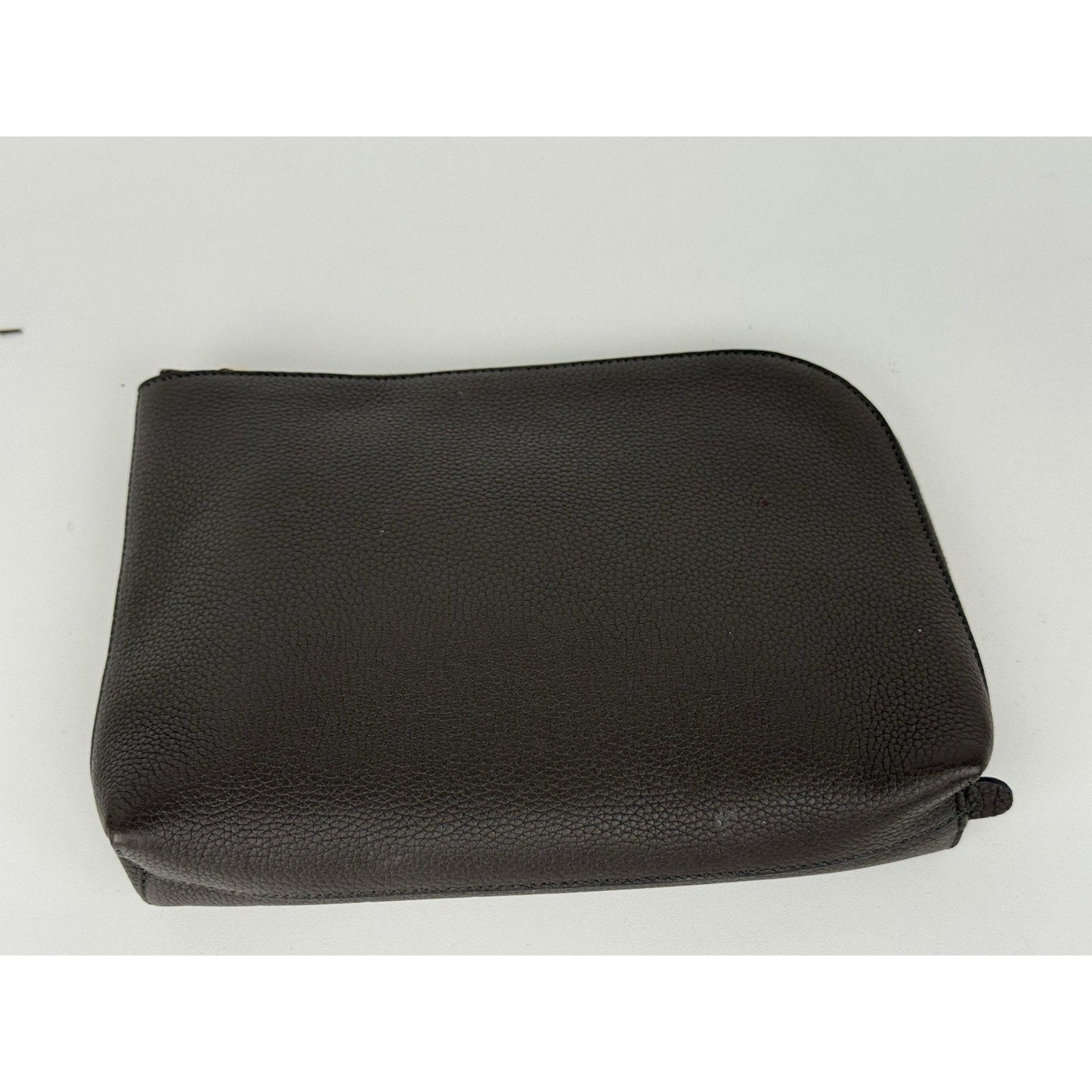 The Row Black Grained Leather Clutch