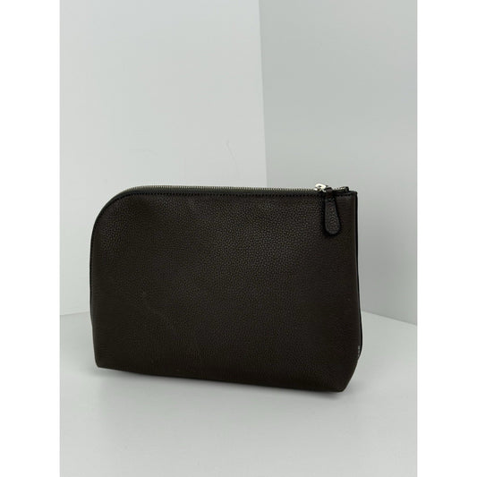 The Row Black Grained Leather Clutch