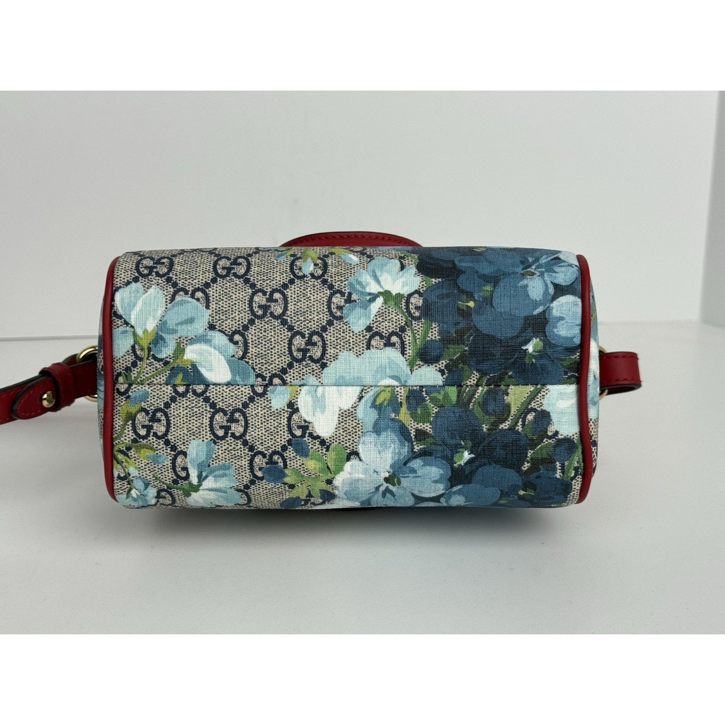 Gucci GG Supreme Blooms Boston Mini Bag with Top Handle and Crossbody Strap